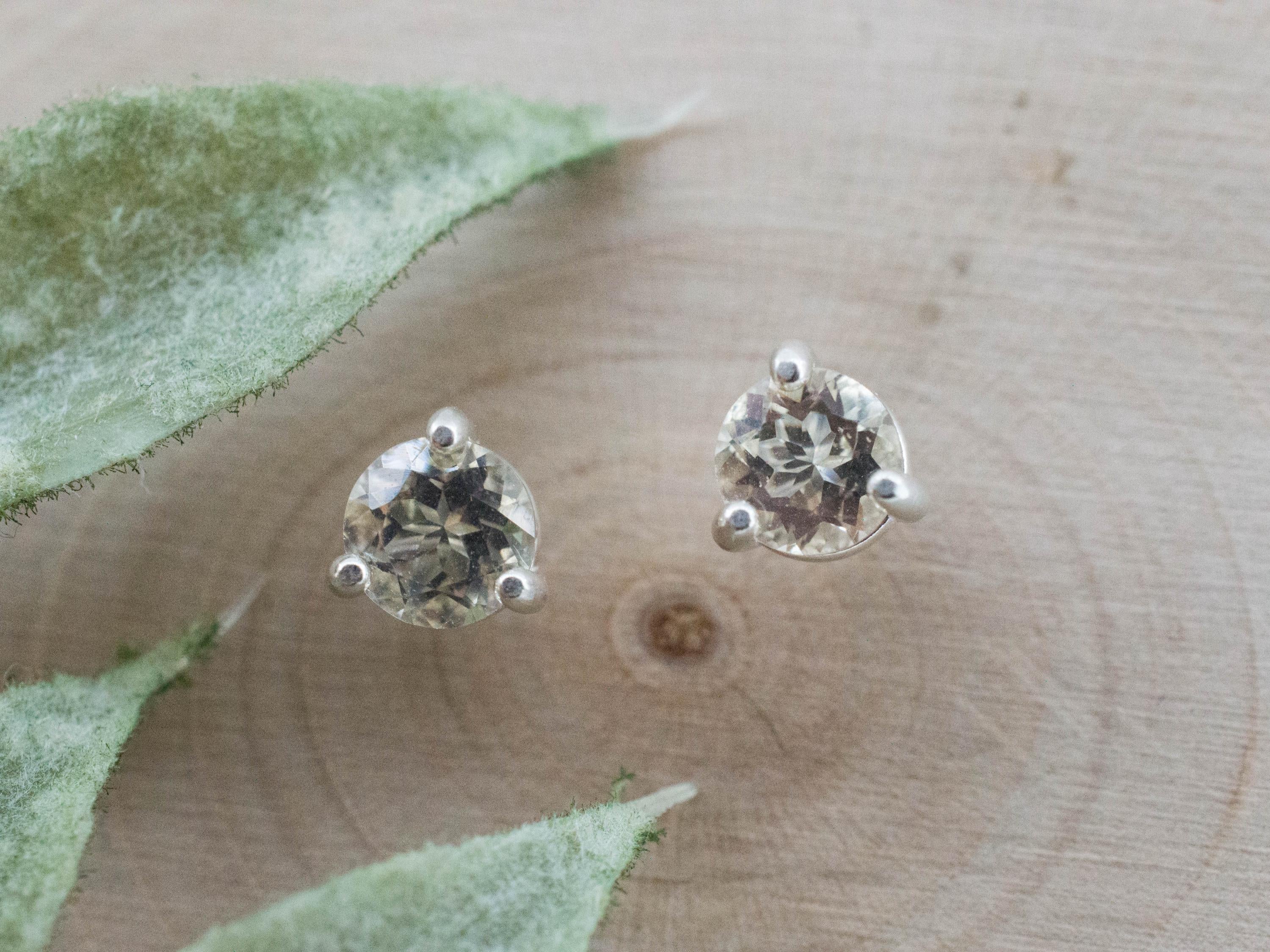 Oregon Sunstone Earrings; Natural Untreated USA Yellow Sunstone; 0.785cts - Mark Oliver Gems