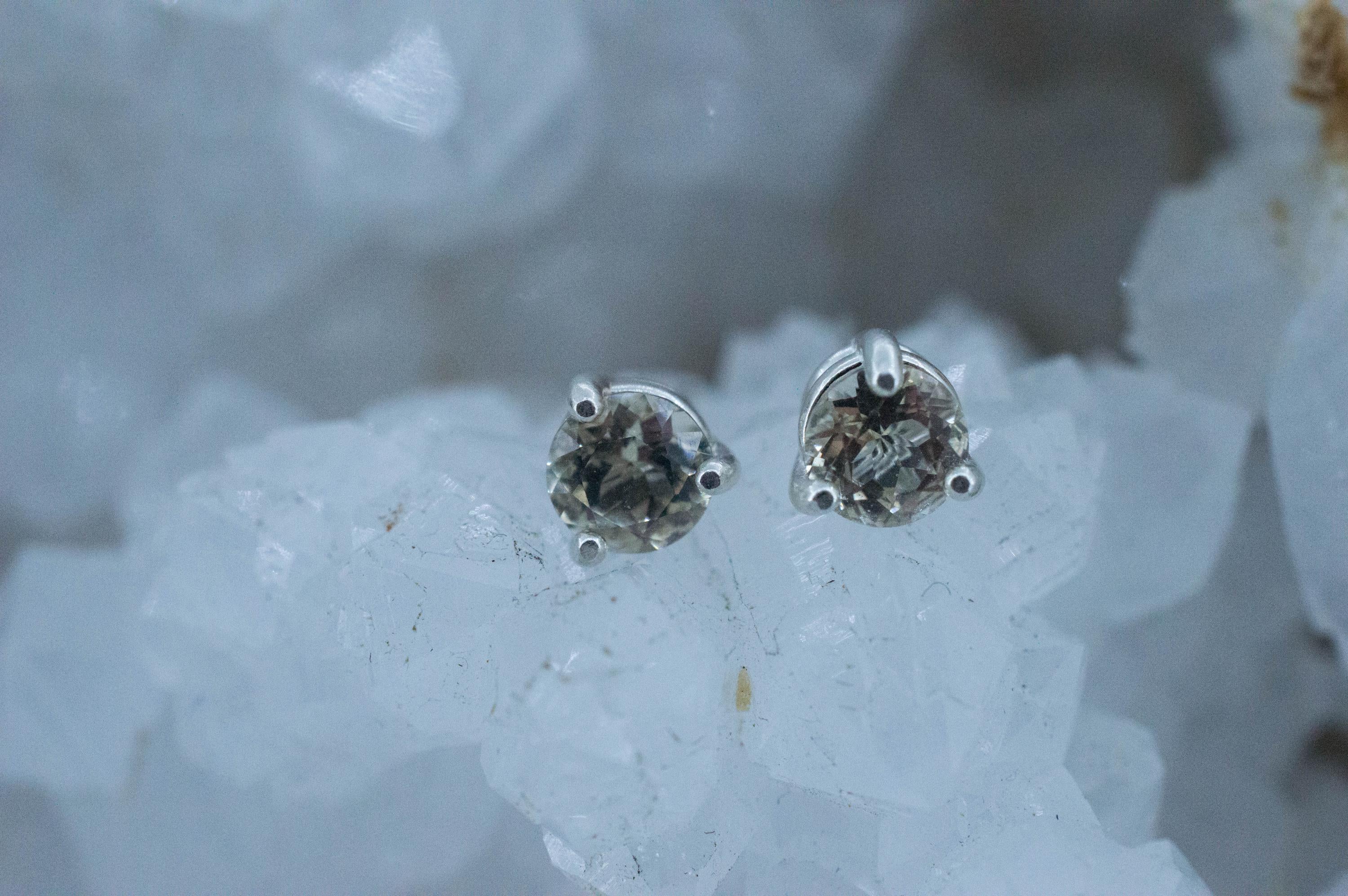 Oregon Sunstone Earrings; Natural Untreated USA Yellow Sunstone; 0.785cts - Mark Oliver Gems