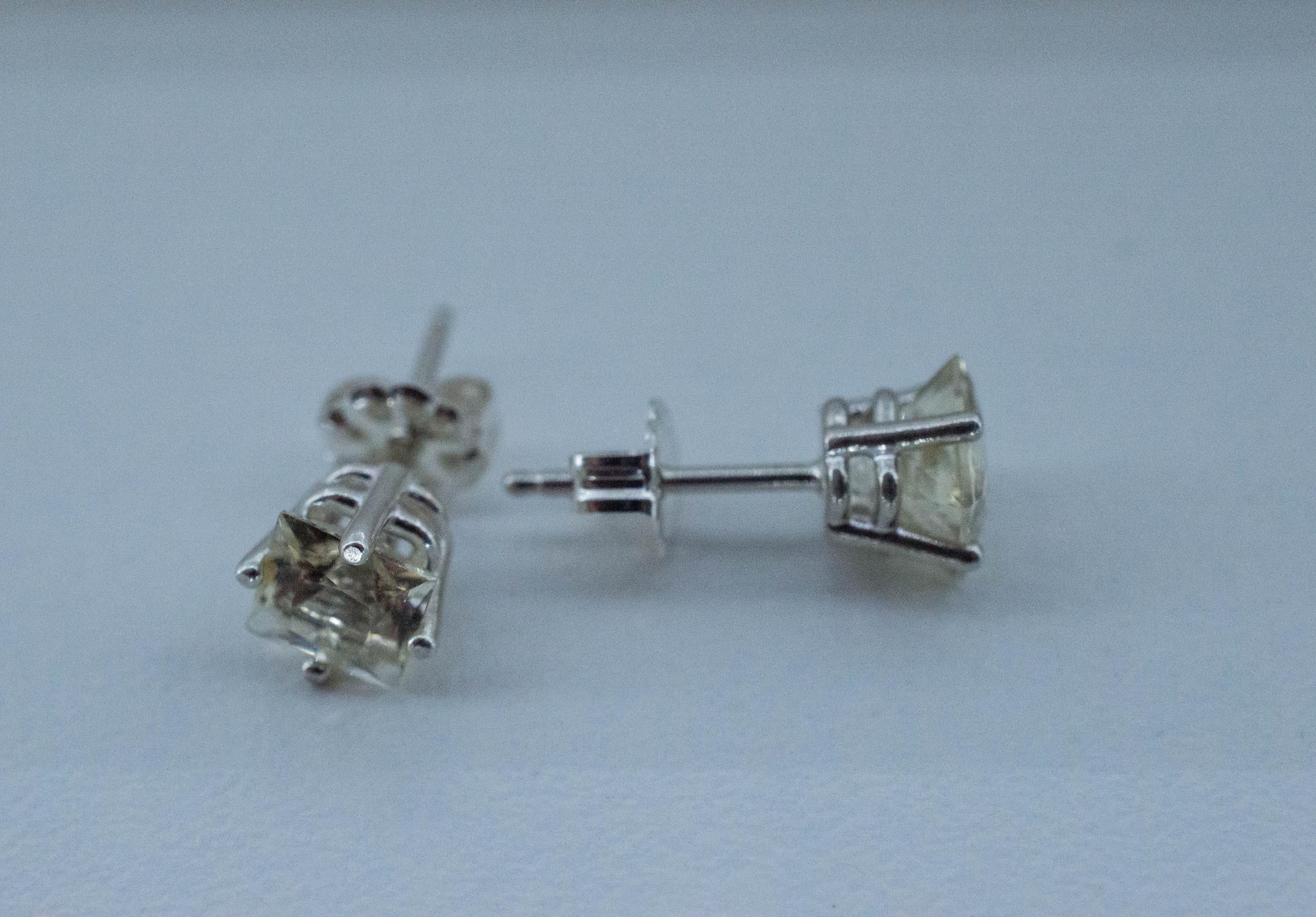 Oregon Sunstone Earrings; Natural Untreated USA Yellow Sunstone; 1.600cts - Mark Oliver Gems