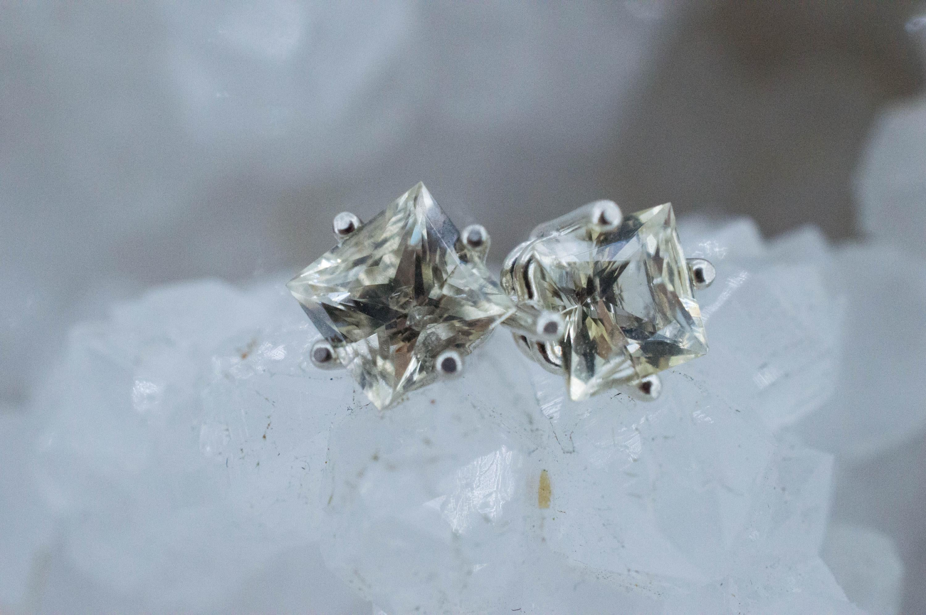 Oregon Sunstone Earrings; Natural Untreated USA Yellow Sunstone; 1.600cts - Mark Oliver Gems