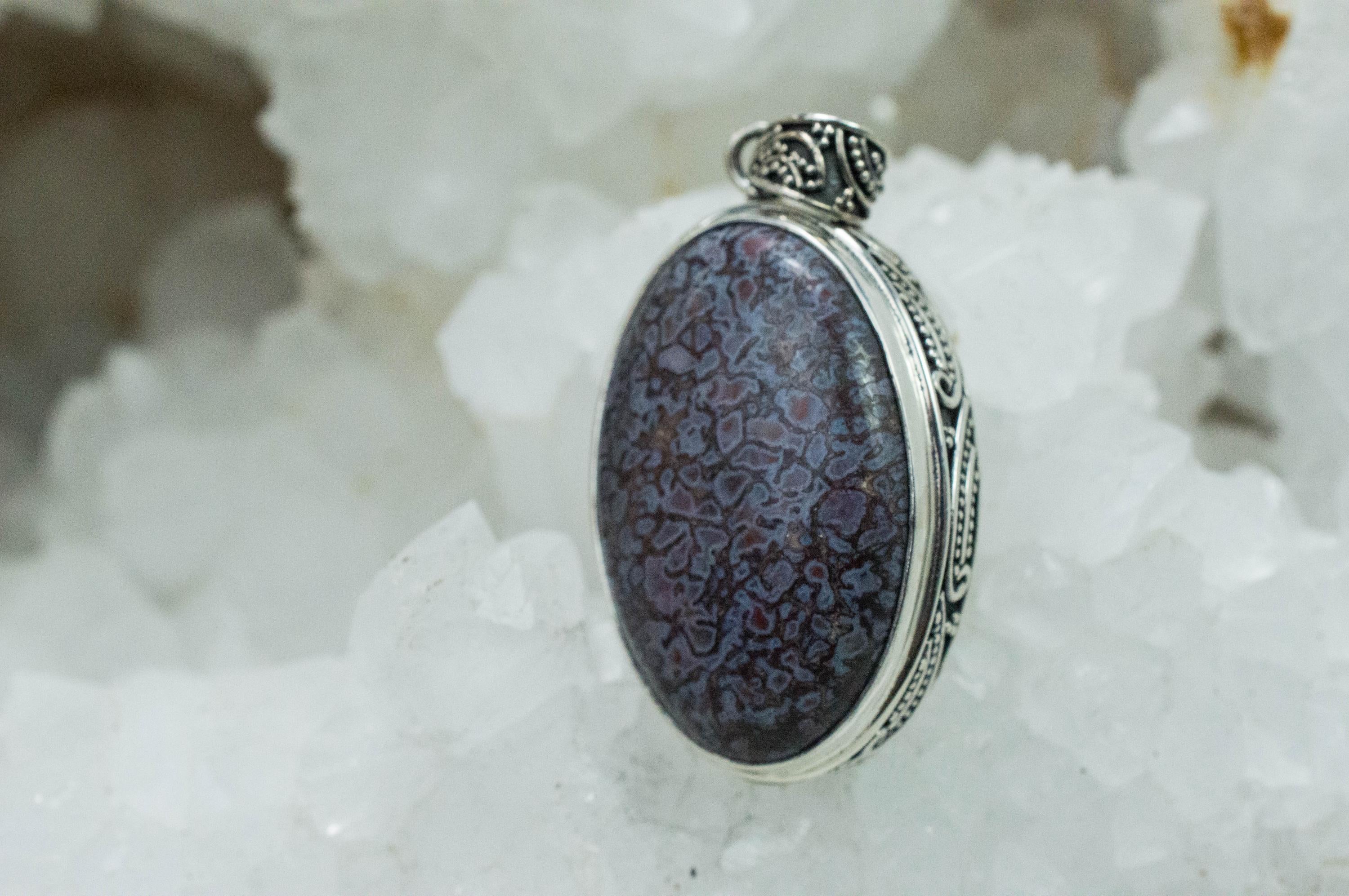 Dinosaur Bone Pendant; Natural Untreated Utah Dino Bone; 28x20mm - Mark Oliver Gems