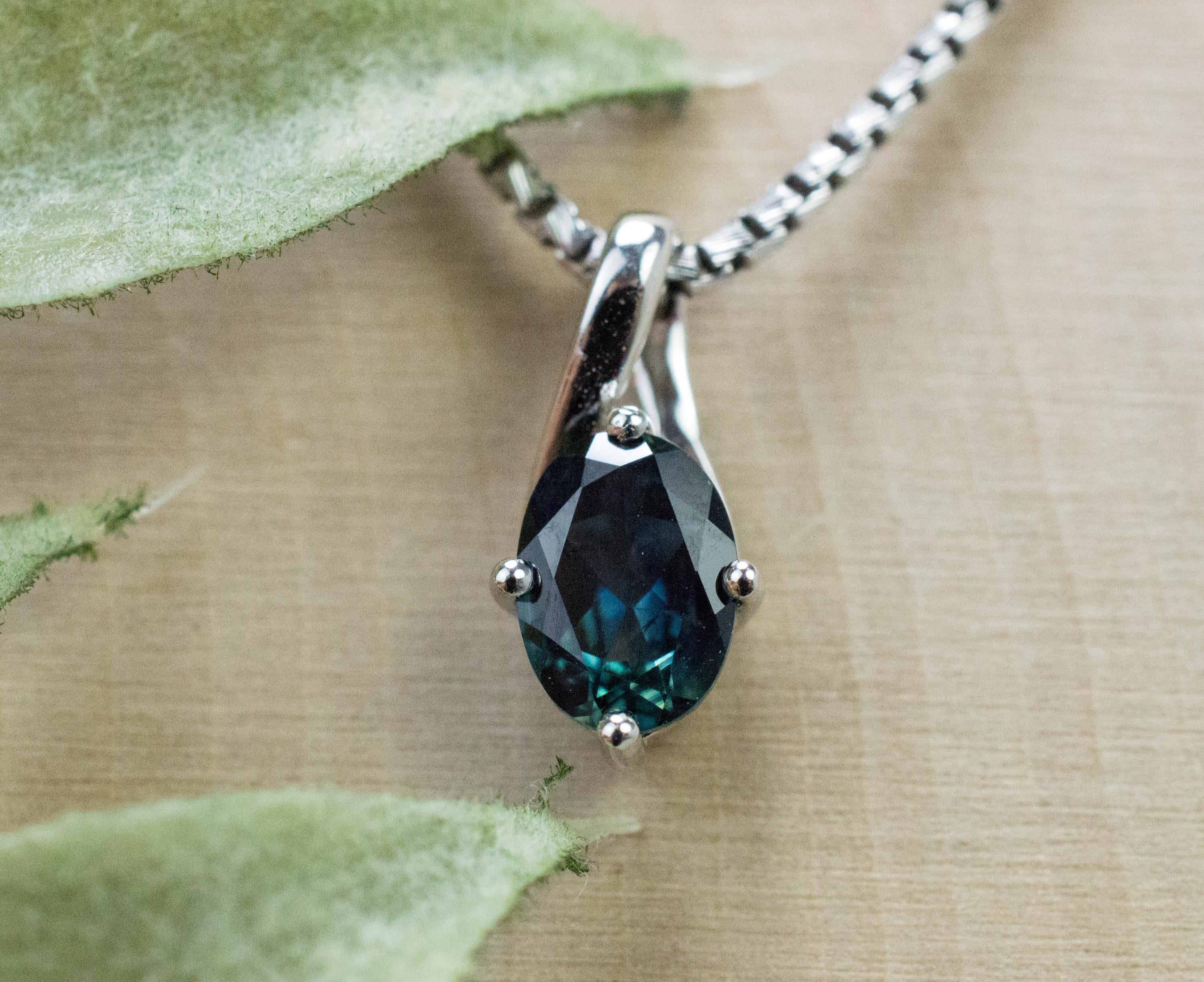 Australia Sapphire Pendant; Natural Untreated Sapphire; 0.810cts - Mark Oliver Gems