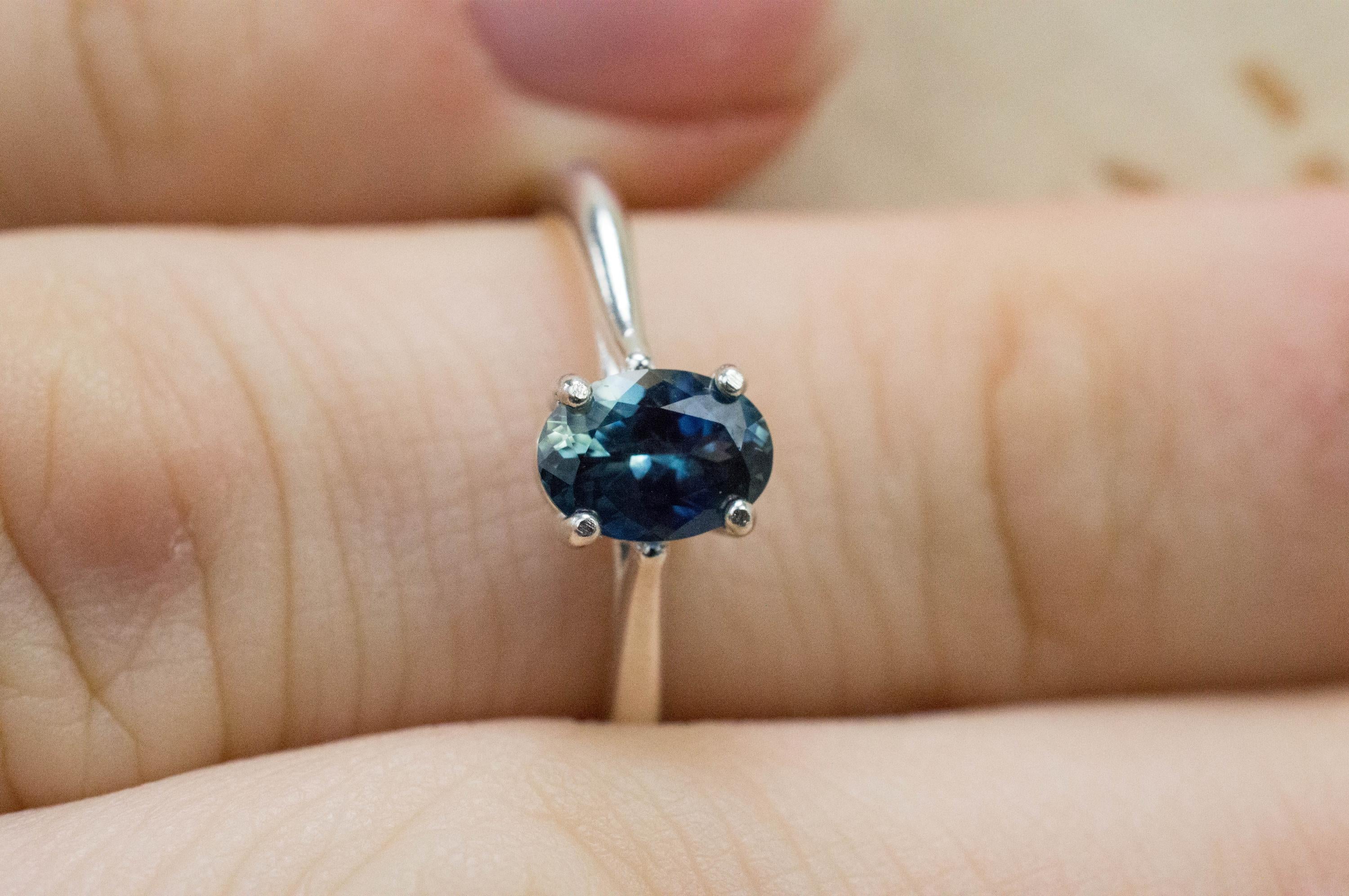 Australia Sapphire Ring, Natural Untreated Blue Sapphire; 0.920cts - Mark Oliver Gems