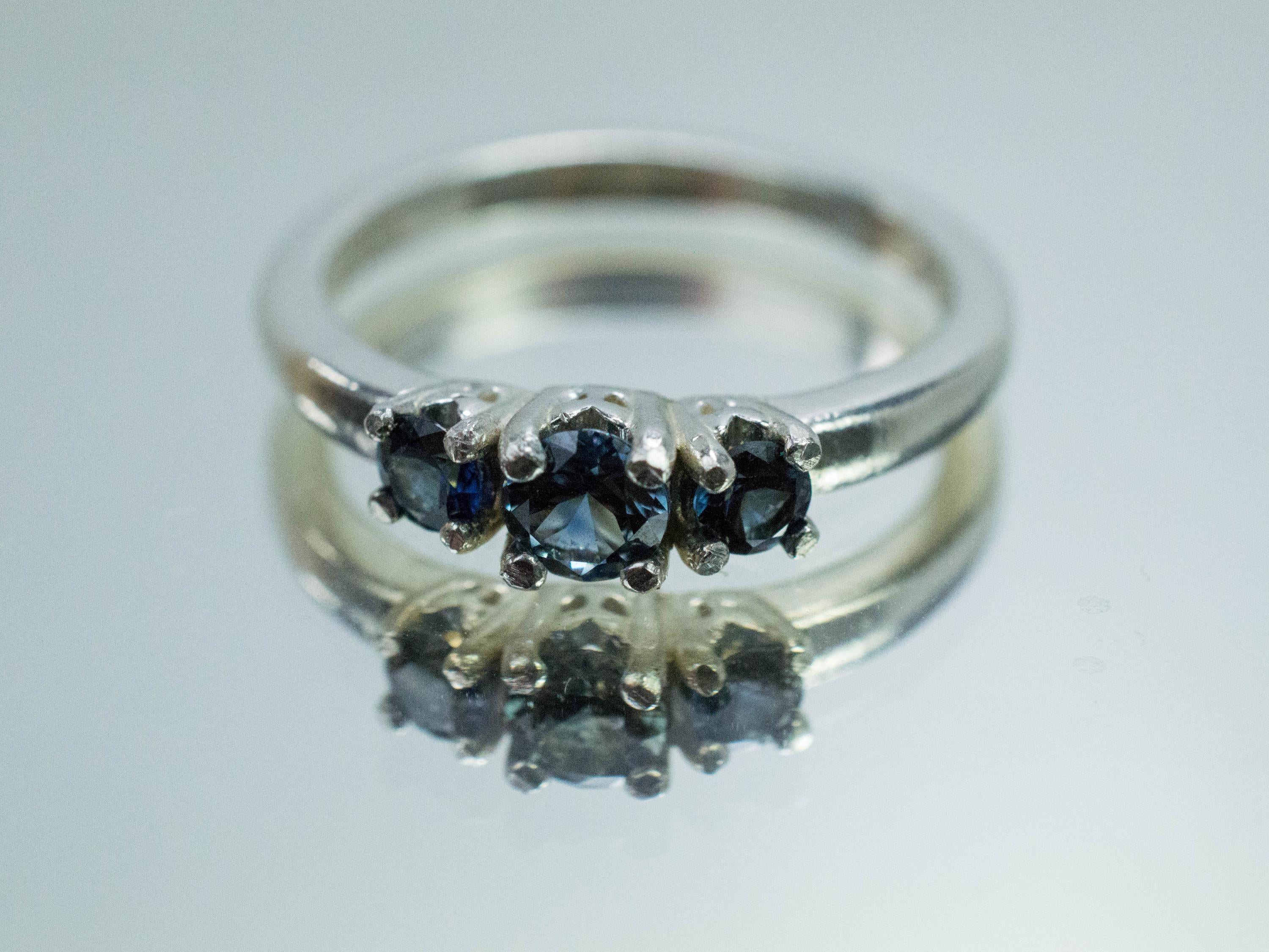 Australia Sapphire Ring, Natural Untreated Blue Sapphire; 0.485ctw - Mark Oliver Gems