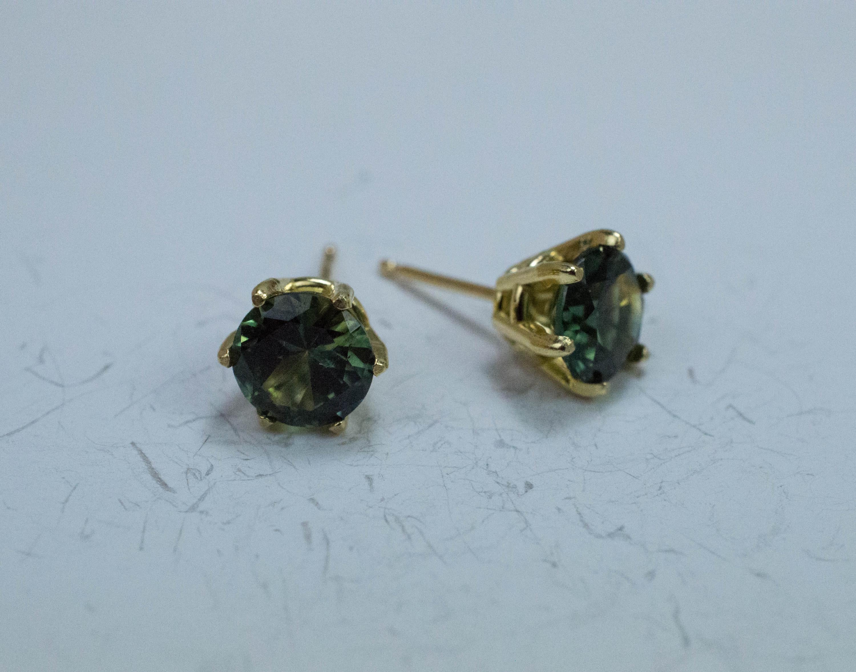 Australia Sapphire Earrings, Natural Untreated Parti Sapphire; 2.700cts - Mark Oliver Gems
