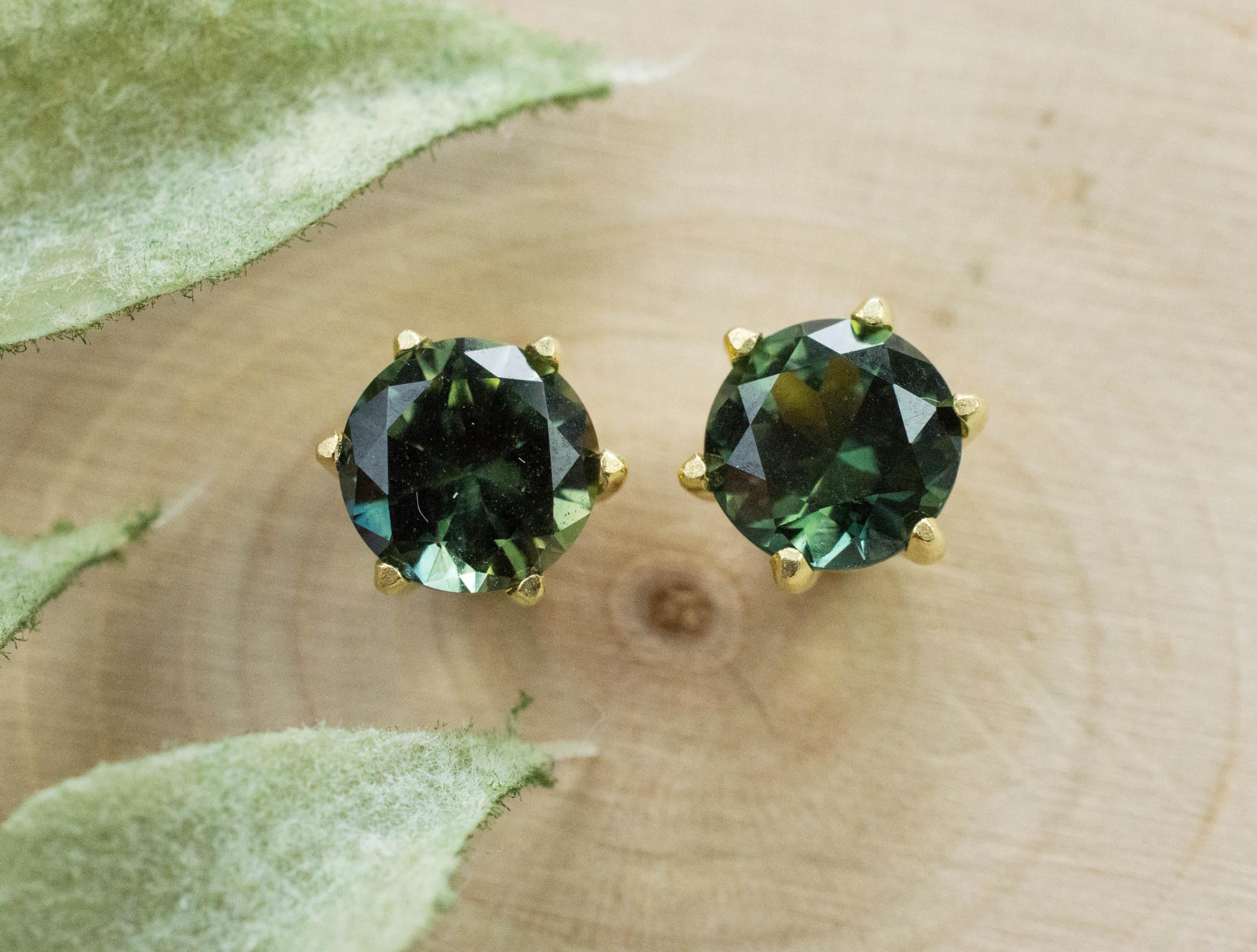 Australia Sapphire Earrings, Natural Untreated Parti Sapphire; 2.700cts - Mark Oliver Gems