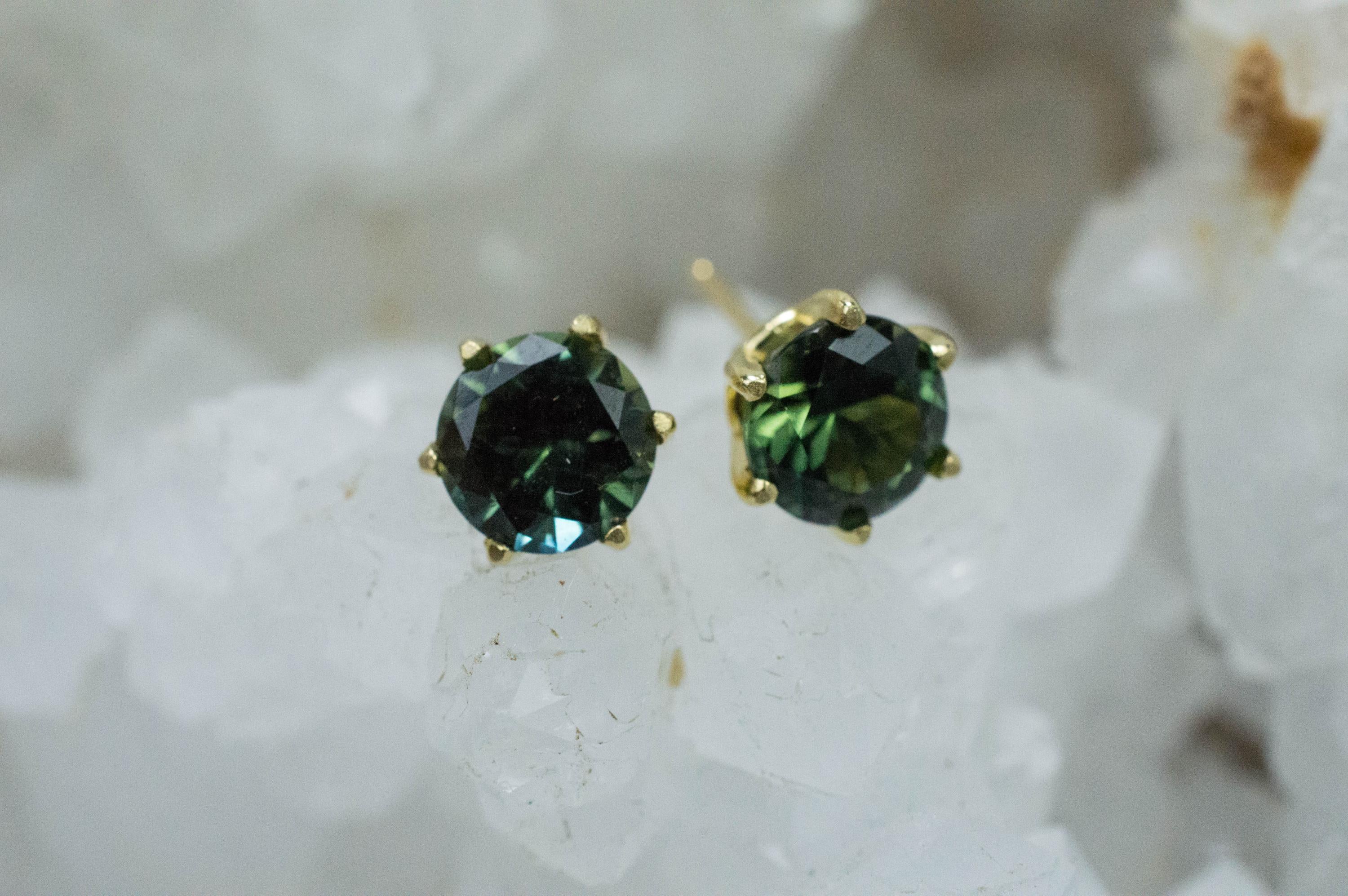 Australia Sapphire Earrings, Natural Untreated Parti Sapphire; 2.700cts - Mark Oliver Gems