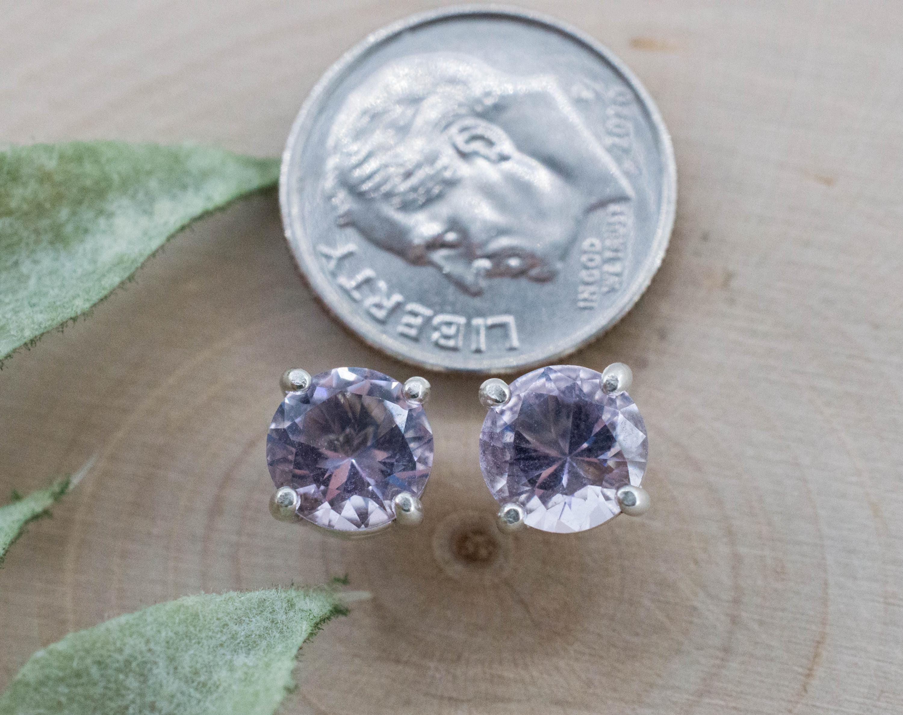 Rose de France Amethyst Earrings, Natural Untreated Brazilian Amethyst; 2.110cts - Mark Oliver Gems