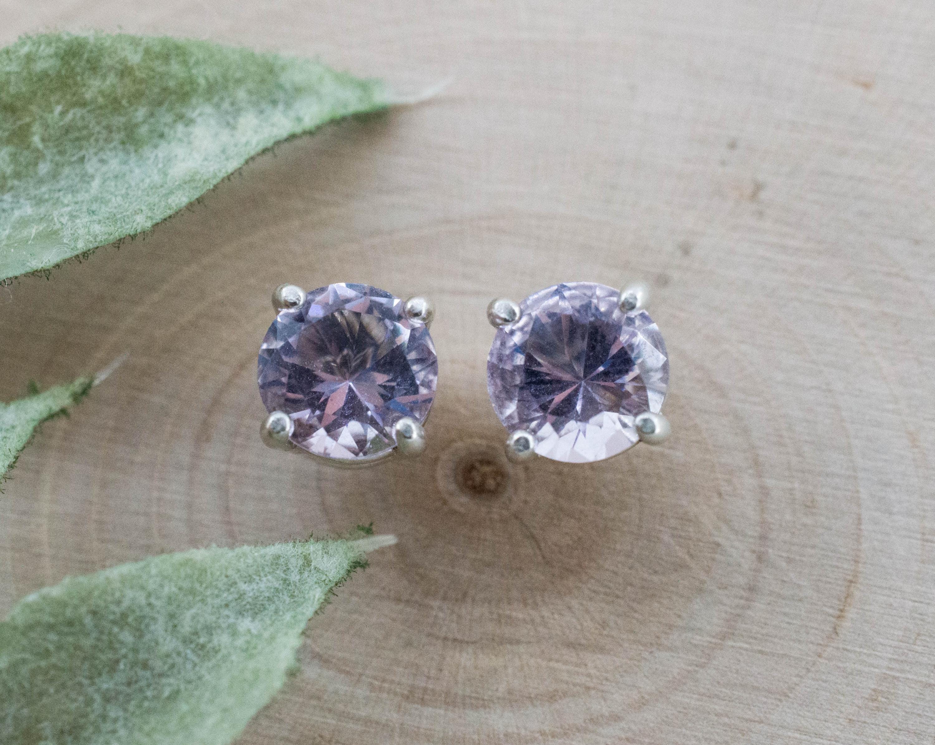 Rose de France Amethyst Earrings, Natural Untreated Brazilian Amethyst; 2.110cts - Mark Oliver Gems