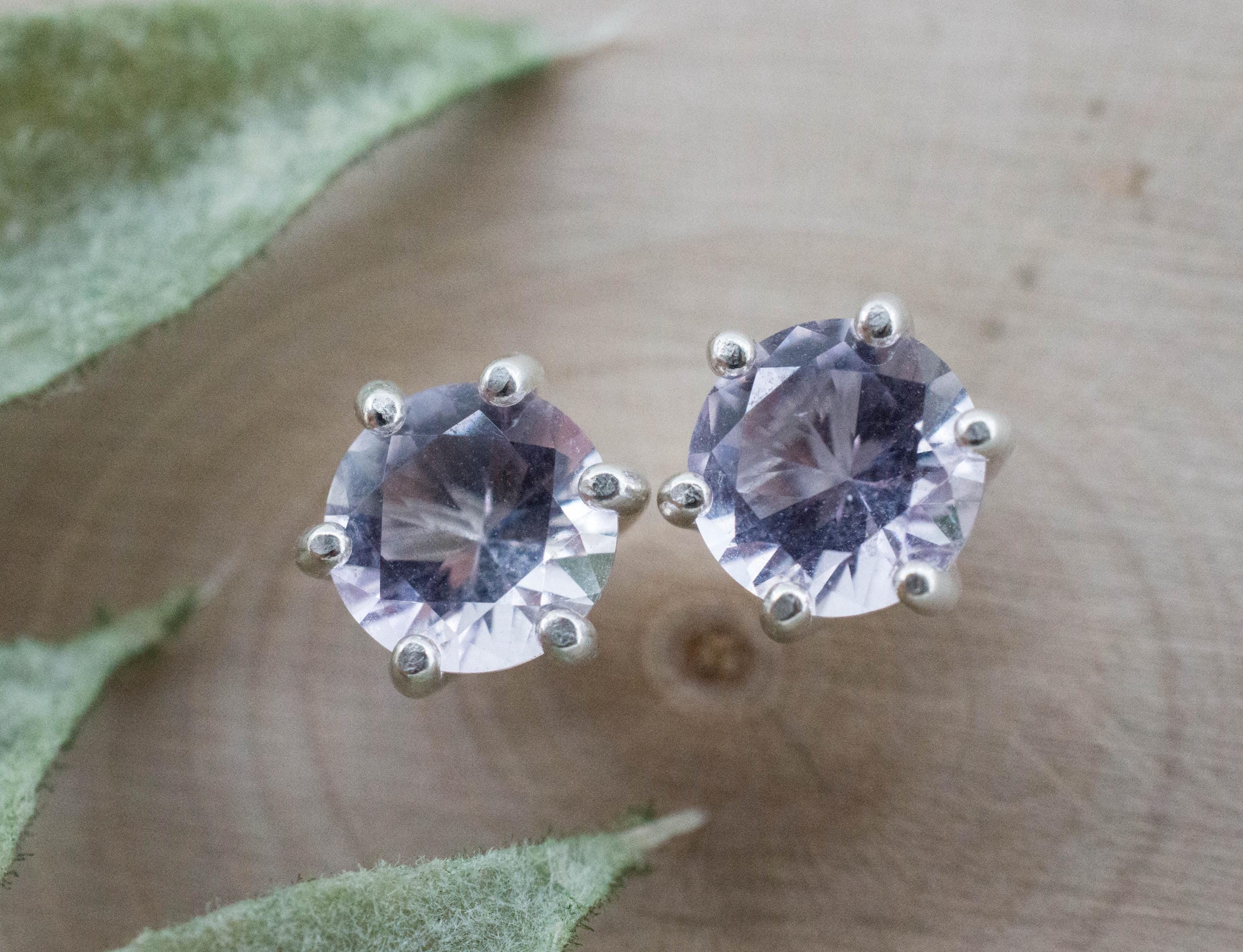Rose de France Amethyst Earrings, Natural Untreated Brazilian Amethyst; 2.125cts - Mark Oliver Gems