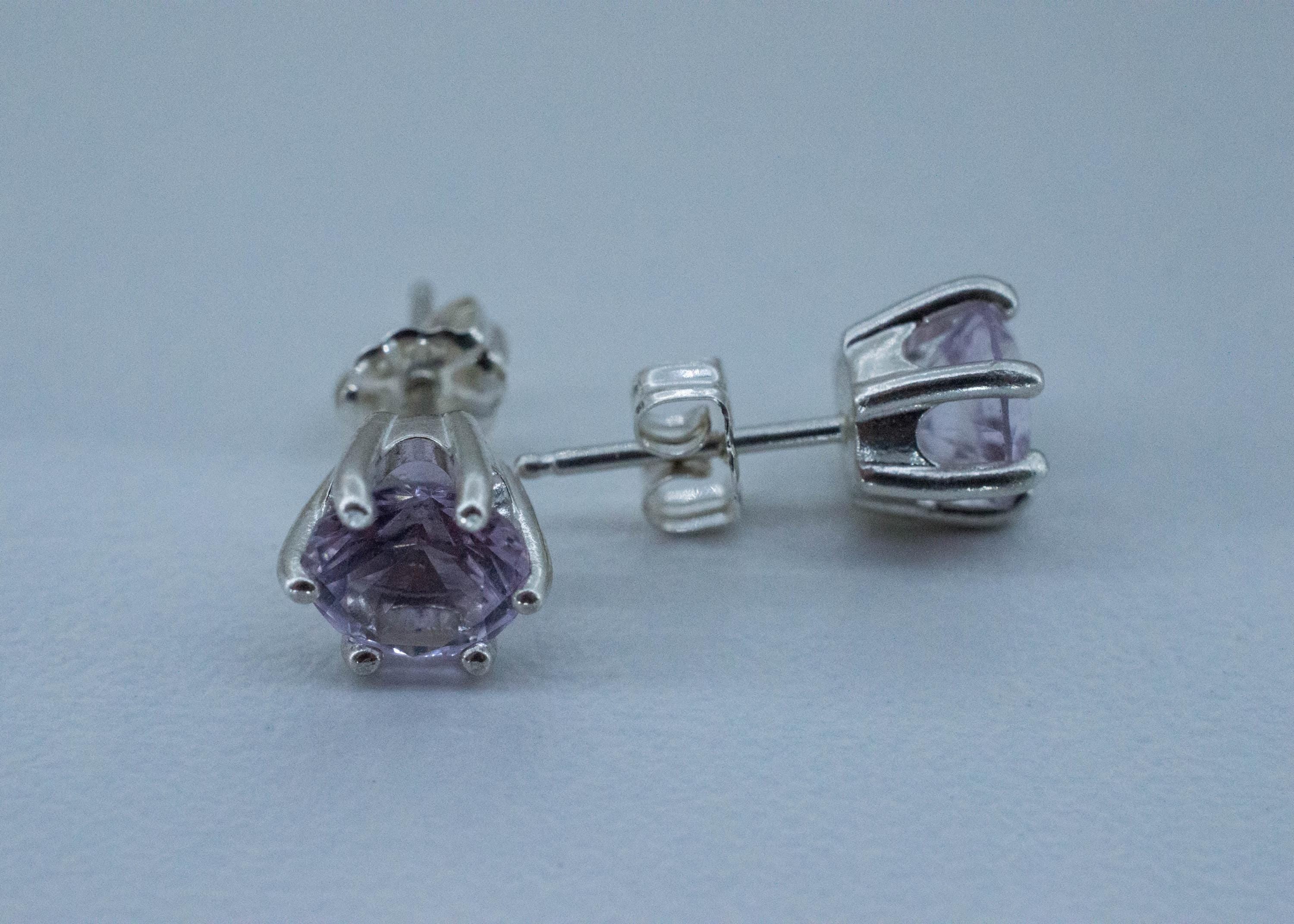 Rose de France Amethyst Earrings, Natural Untreated Brazilian Amethyst; 2.125cts - Mark Oliver Gems