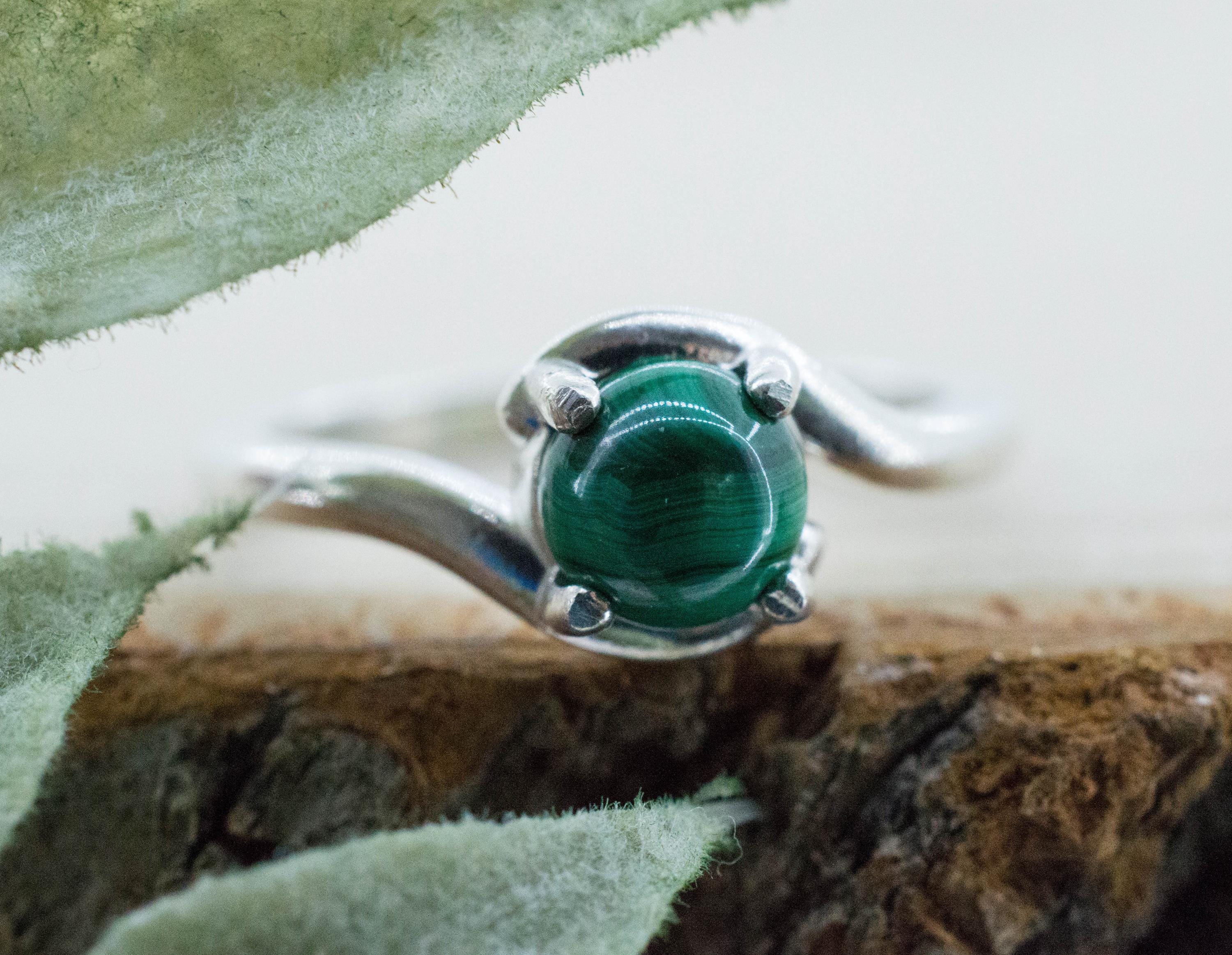 Malachite Ring; Natural Untreated Congo Malachite; 1.265cts - Mark Oliver Gems