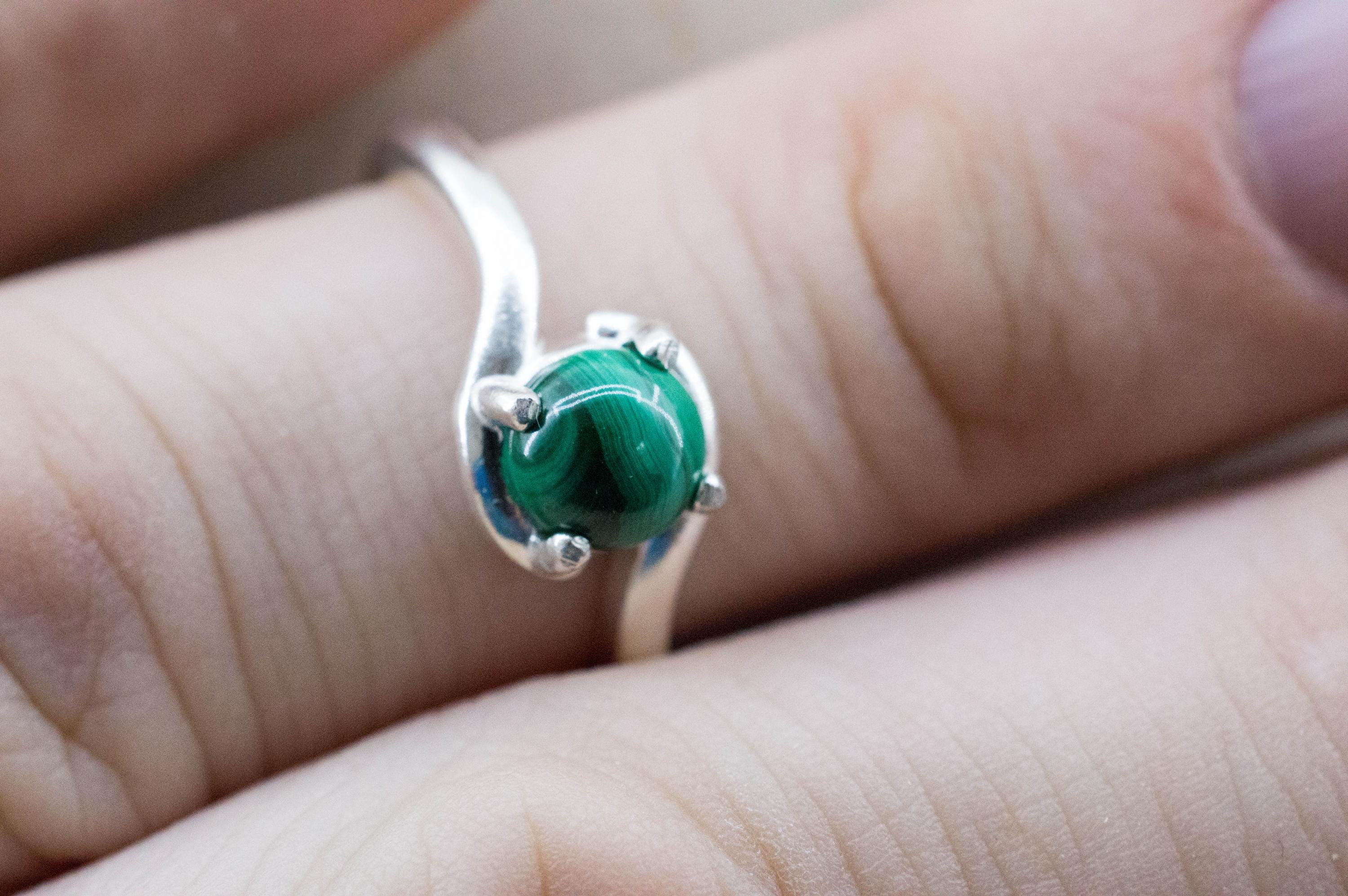 Malachite Ring; Natural Untreated Congo Malachite; 1.265cts - Mark Oliver Gems