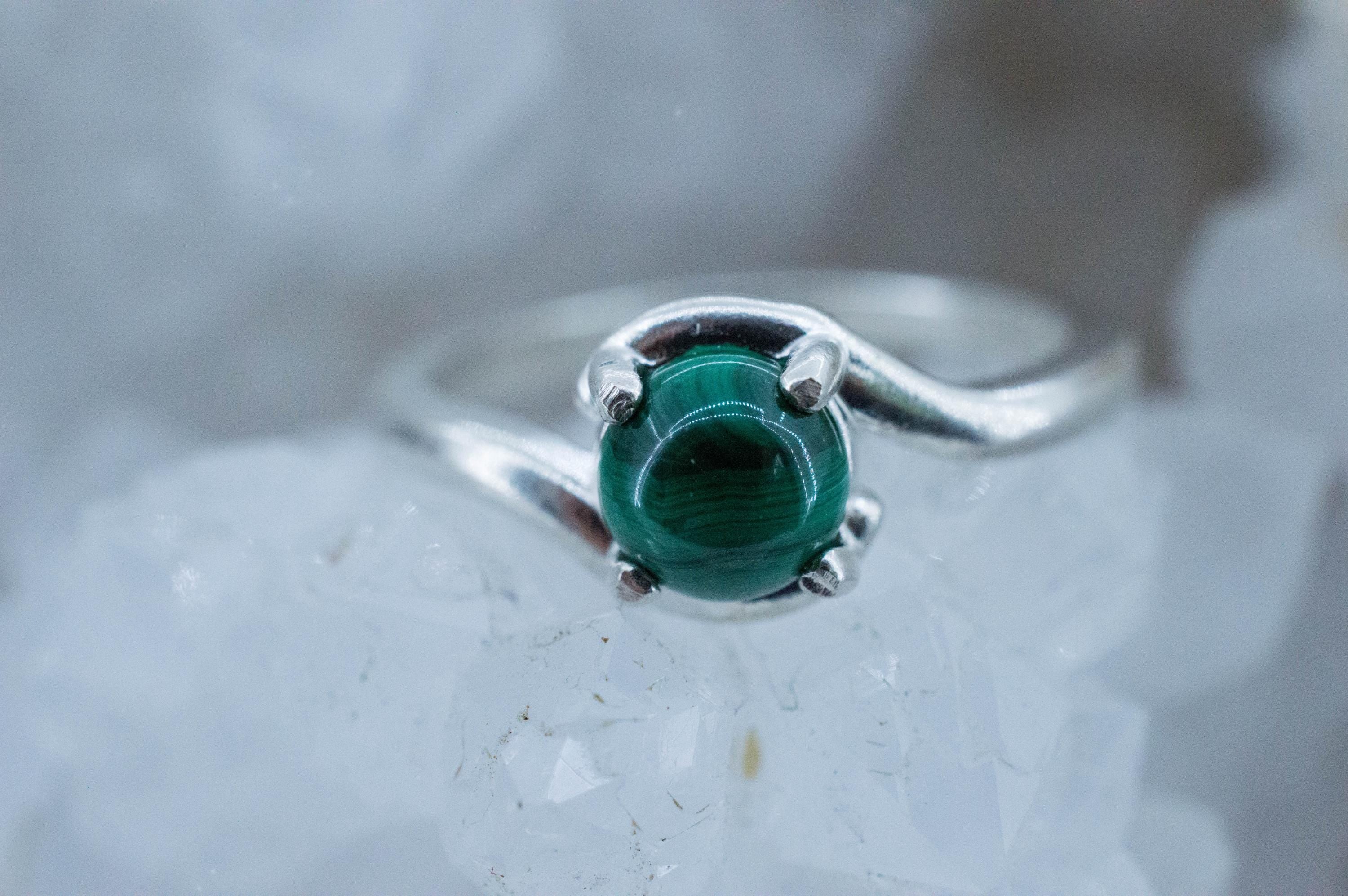 Malachite Ring; Natural Untreated Congo Malachite; 1.265cts - Mark Oliver Gems