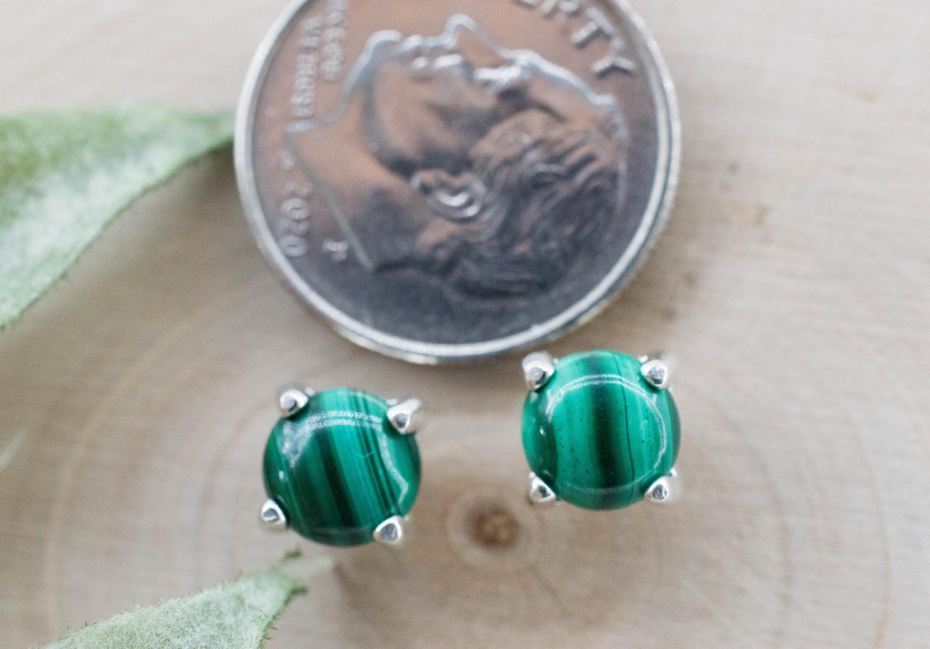 Malachite Earrings; Natural Untreated Congo Malachite; 2.170cts - Mark Oliver Gems
