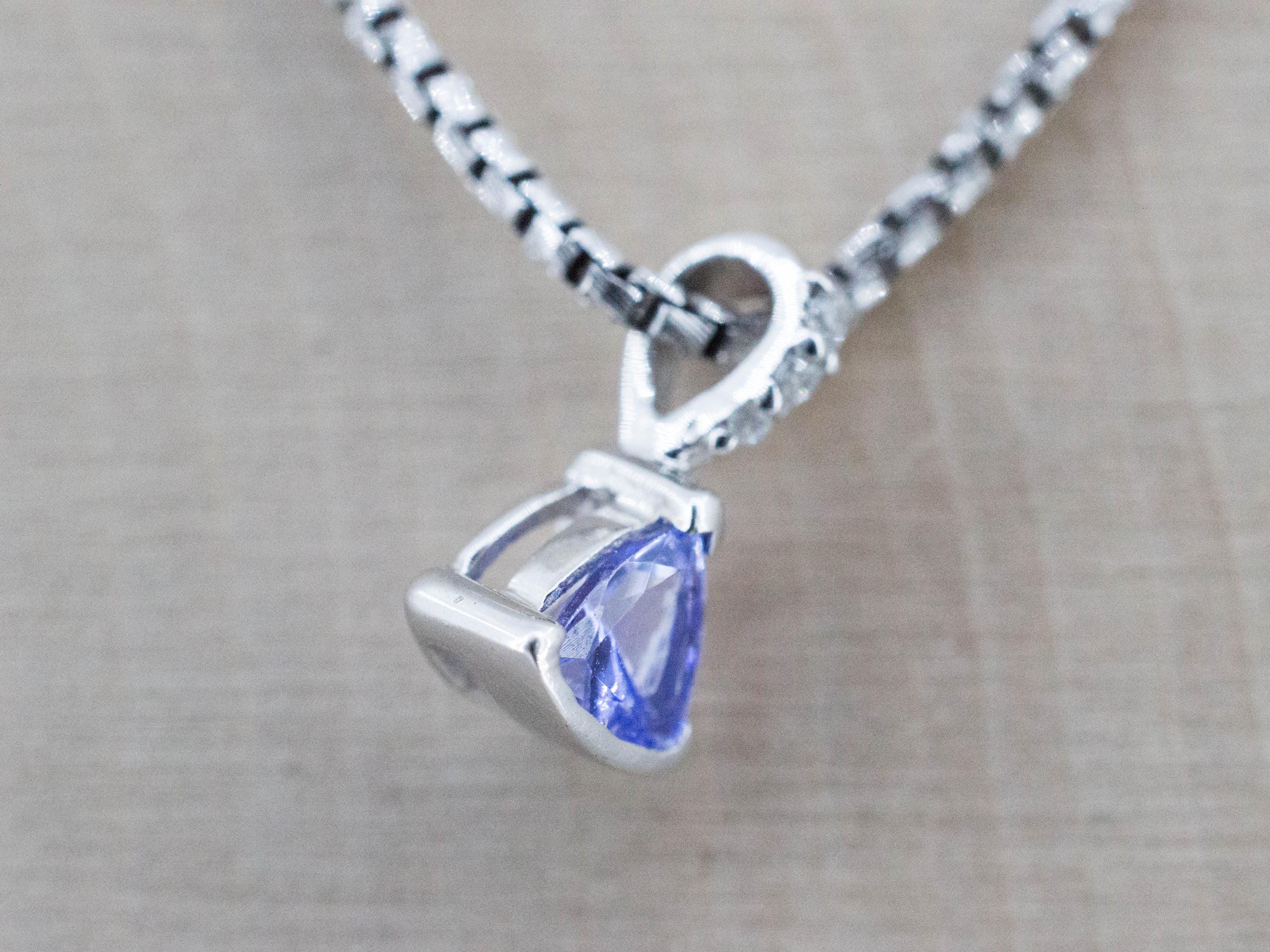 Tanzanite Pendant; Natural Tanzania Tanzanite; 0.330cts - Mark Oliver Gems