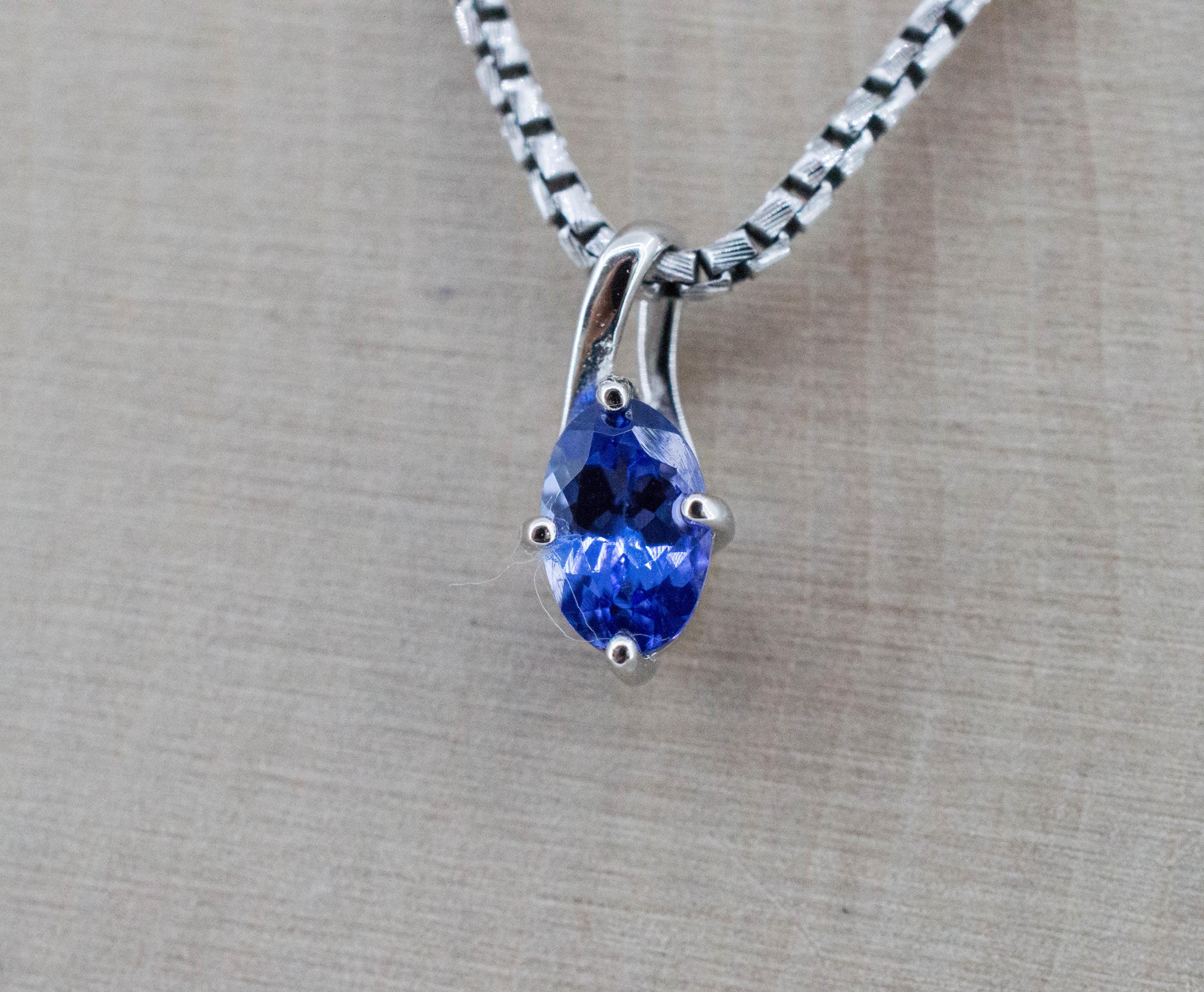 Tanzanite Pendant; Natural Tanzania Tanzanite; 0.500cts - Mark Oliver Gems