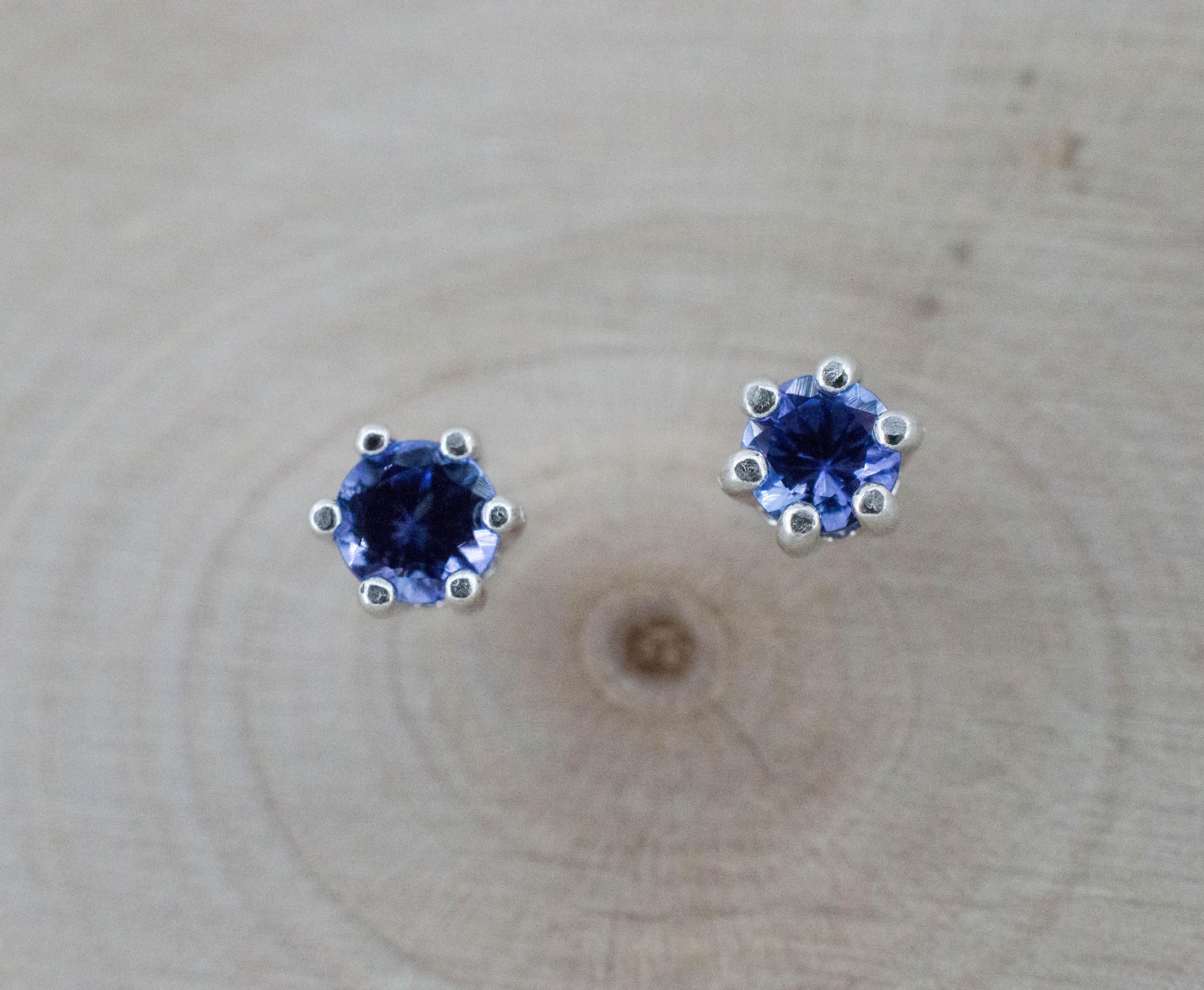 Tanzanite Earrings; Natural Tanzania Tanzanite; 0.560cts - Mark Oliver Gems