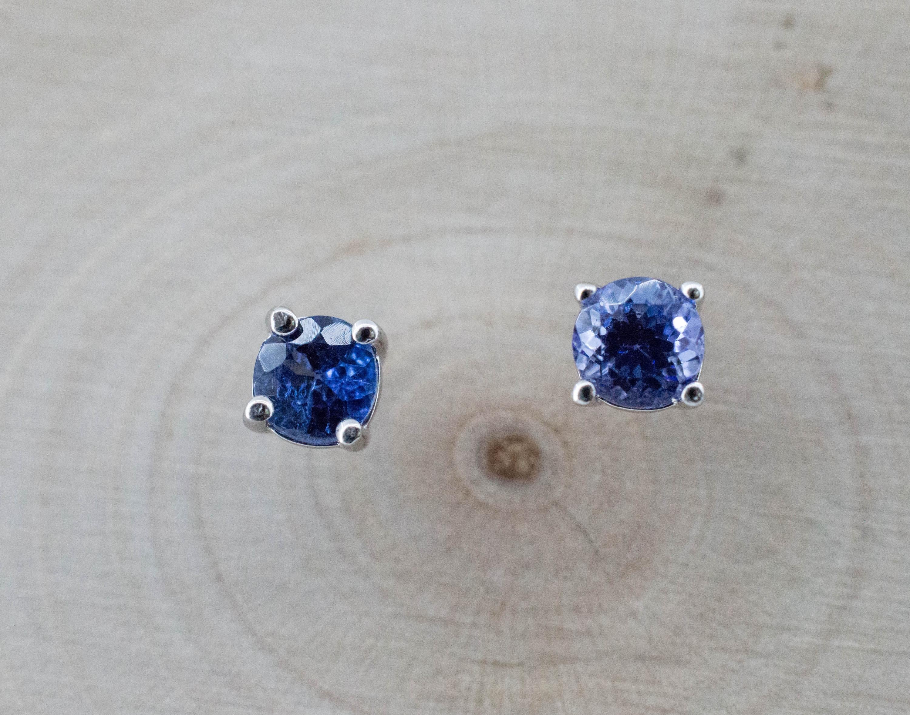 Tanzanite Earrings; Natural Tanzania Tanzanite; 0.570cts - Mark Oliver Gems