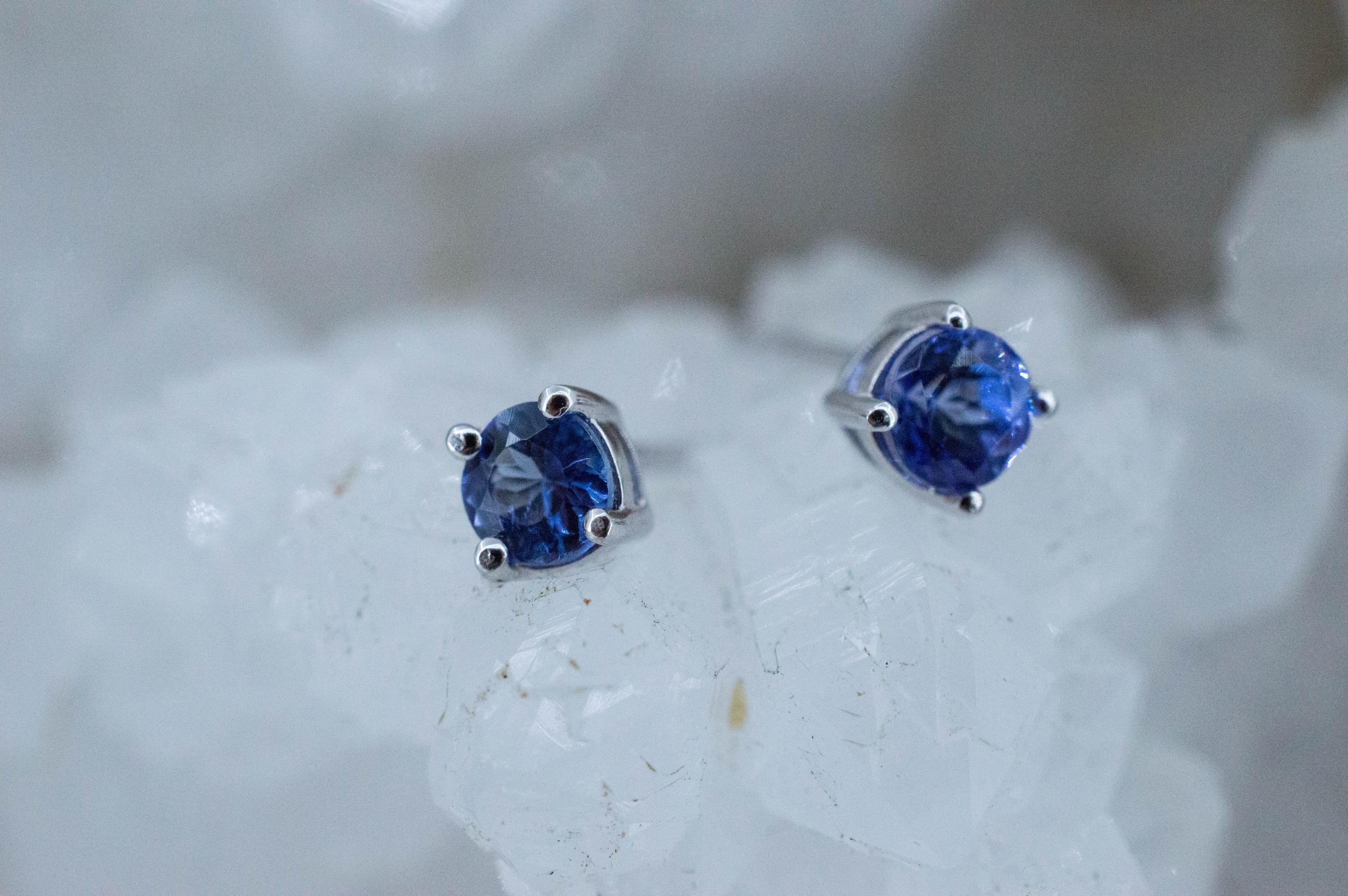 Tanzanite Earrings; Natural Tanzania Tanzanite; 0.570cts - Mark Oliver Gems