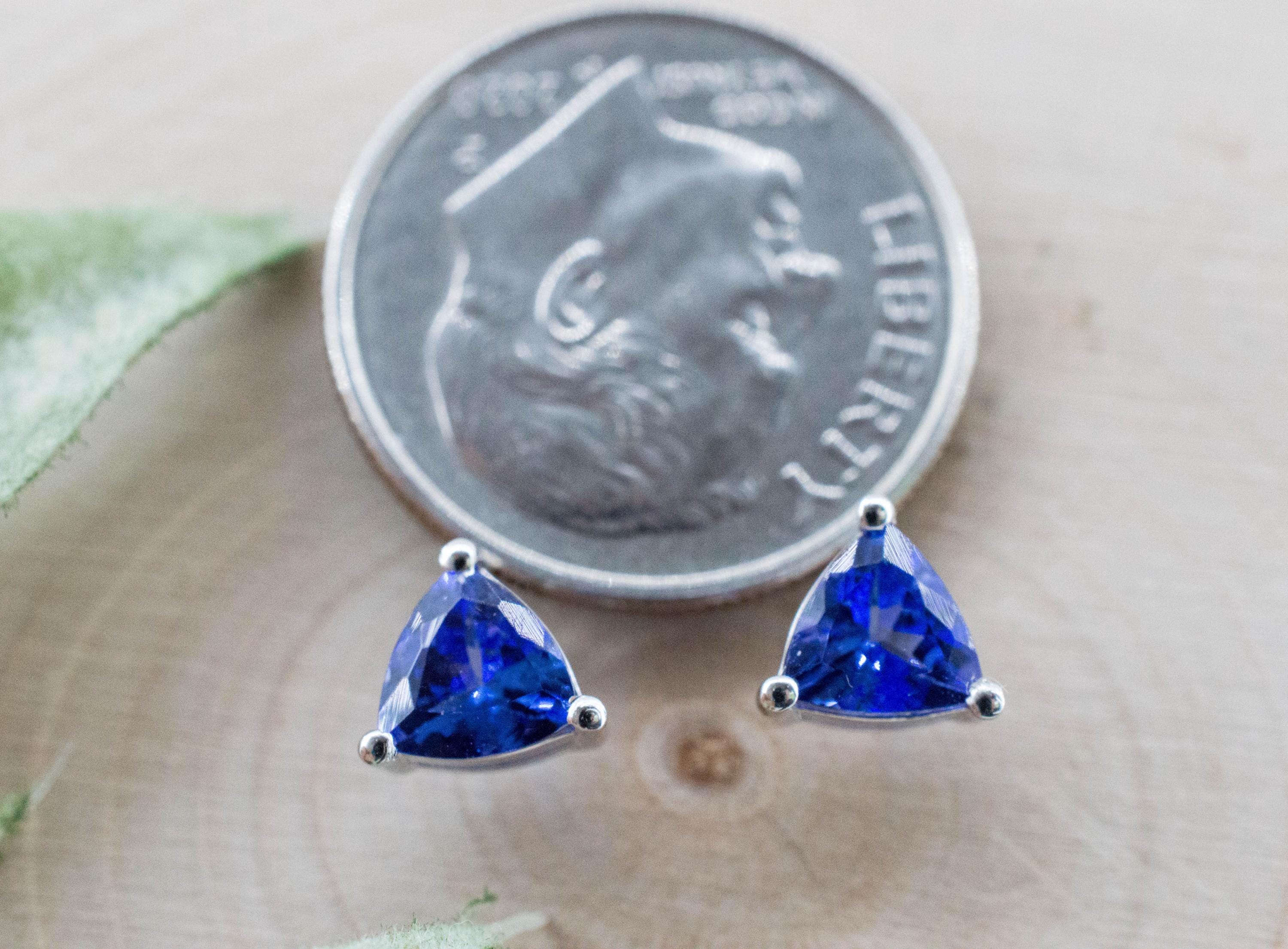Tanzanite Earrings; Natural Tanzania Tanzanite; 0.955cts - Mark Oliver Gems