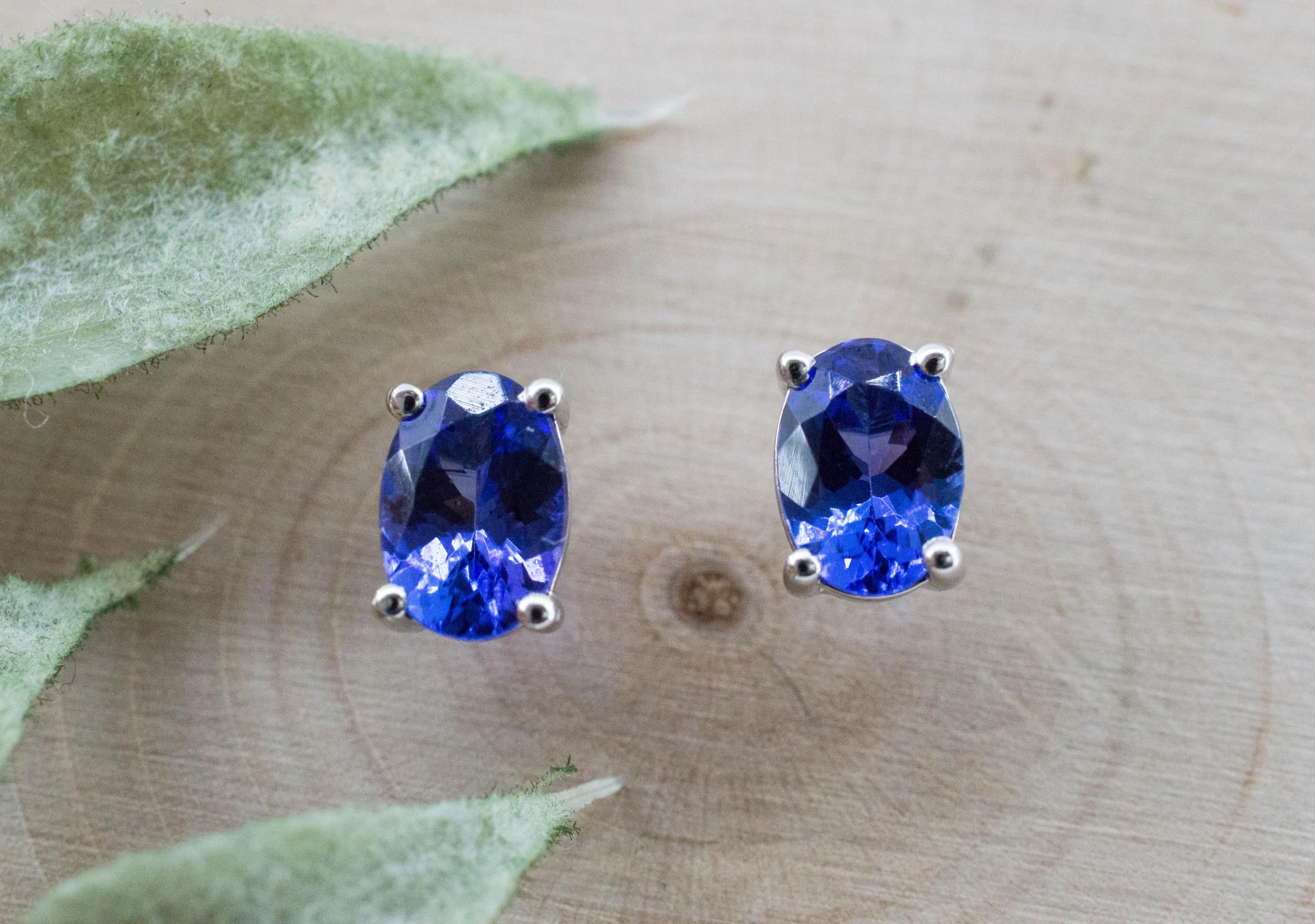Tanzanite Earrings; Natural Tanzania Tanzanite; 1.500cts - Mark Oliver Gems