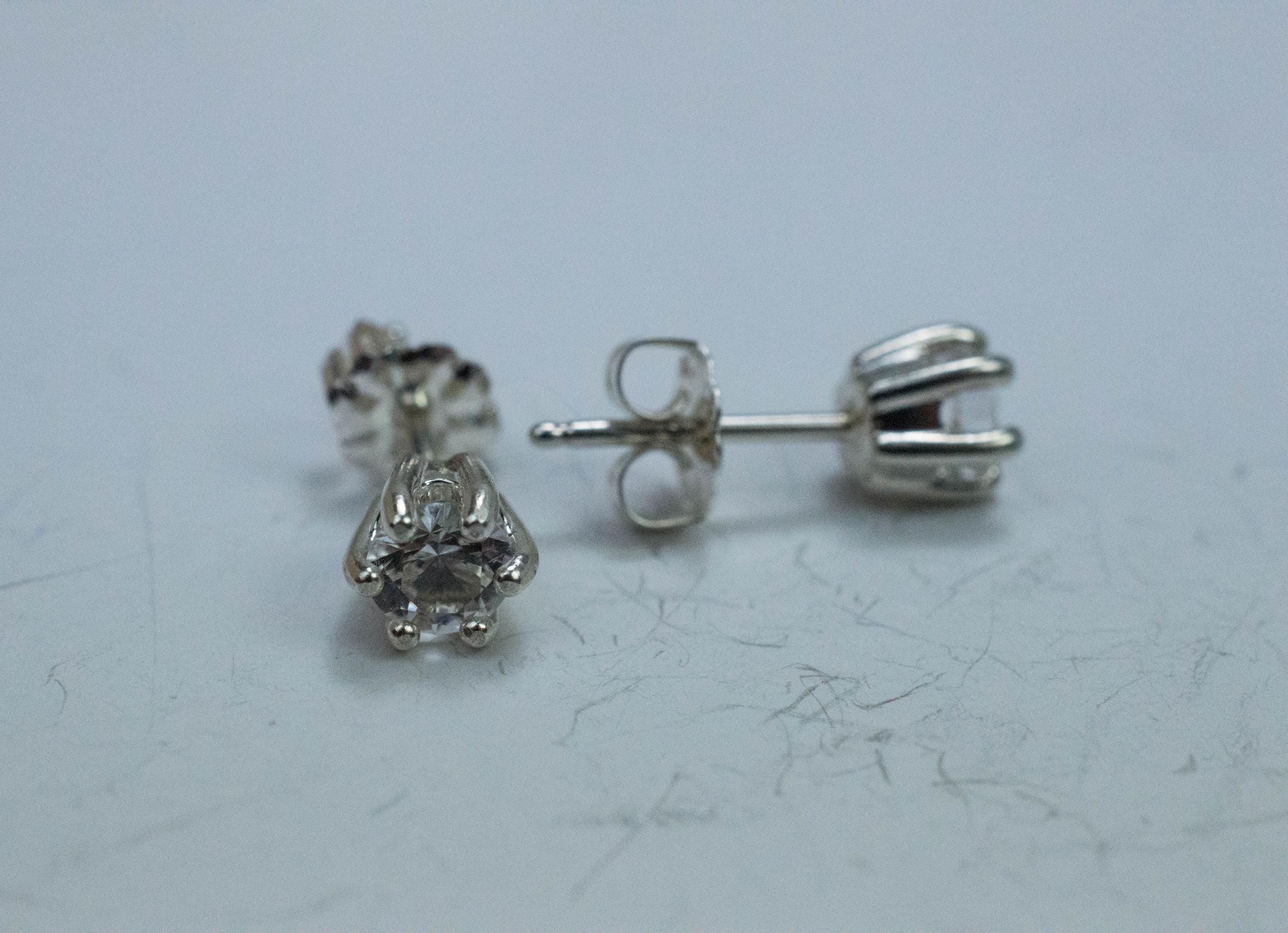 Phenakite Earrings; Natural Untreated Phenakite; 0.605cts - Mark Oliver Gems