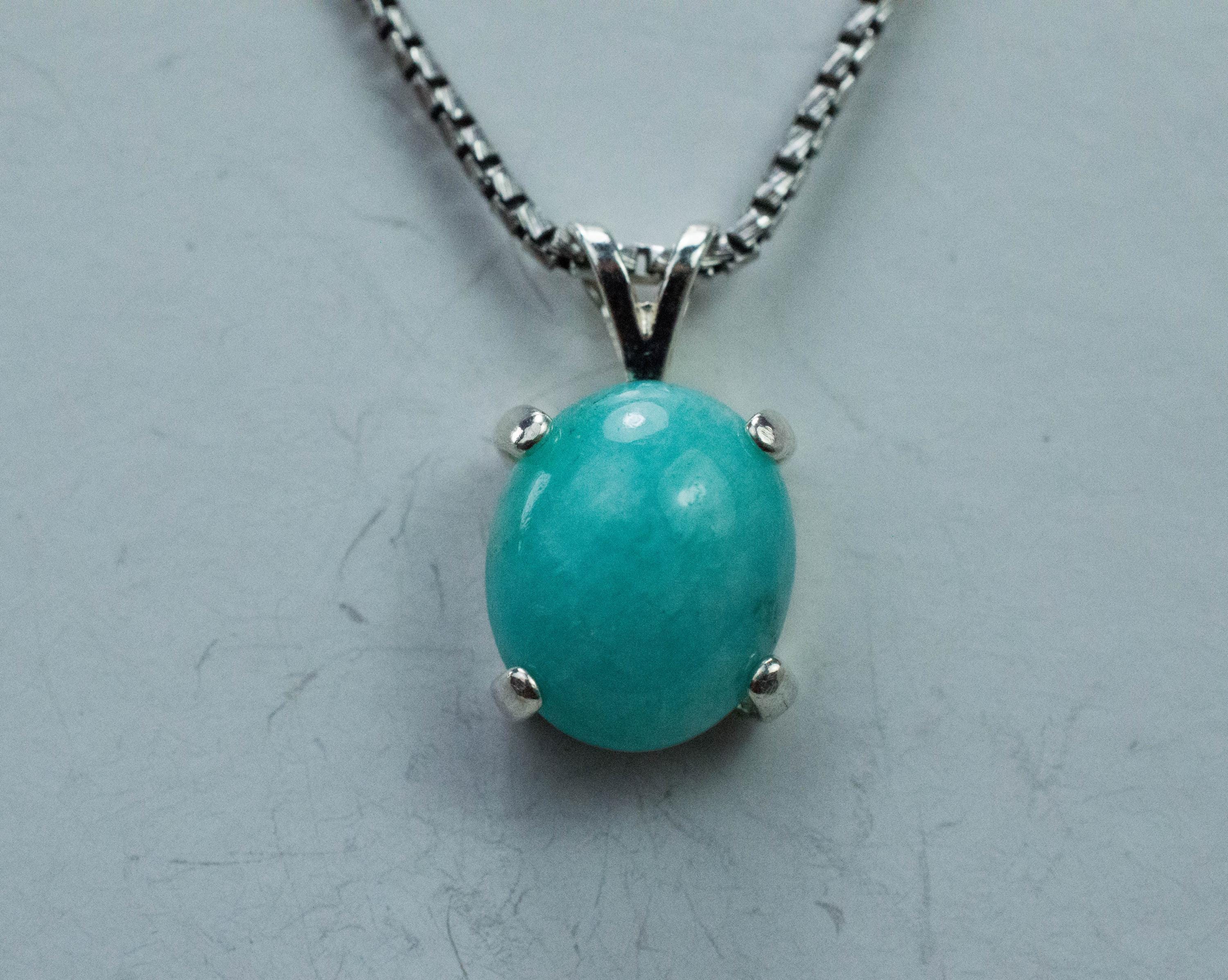 Amazonite Pendant; Natural Untreated Peru Amazonite; 3.445cts - Mark Oliver Gems