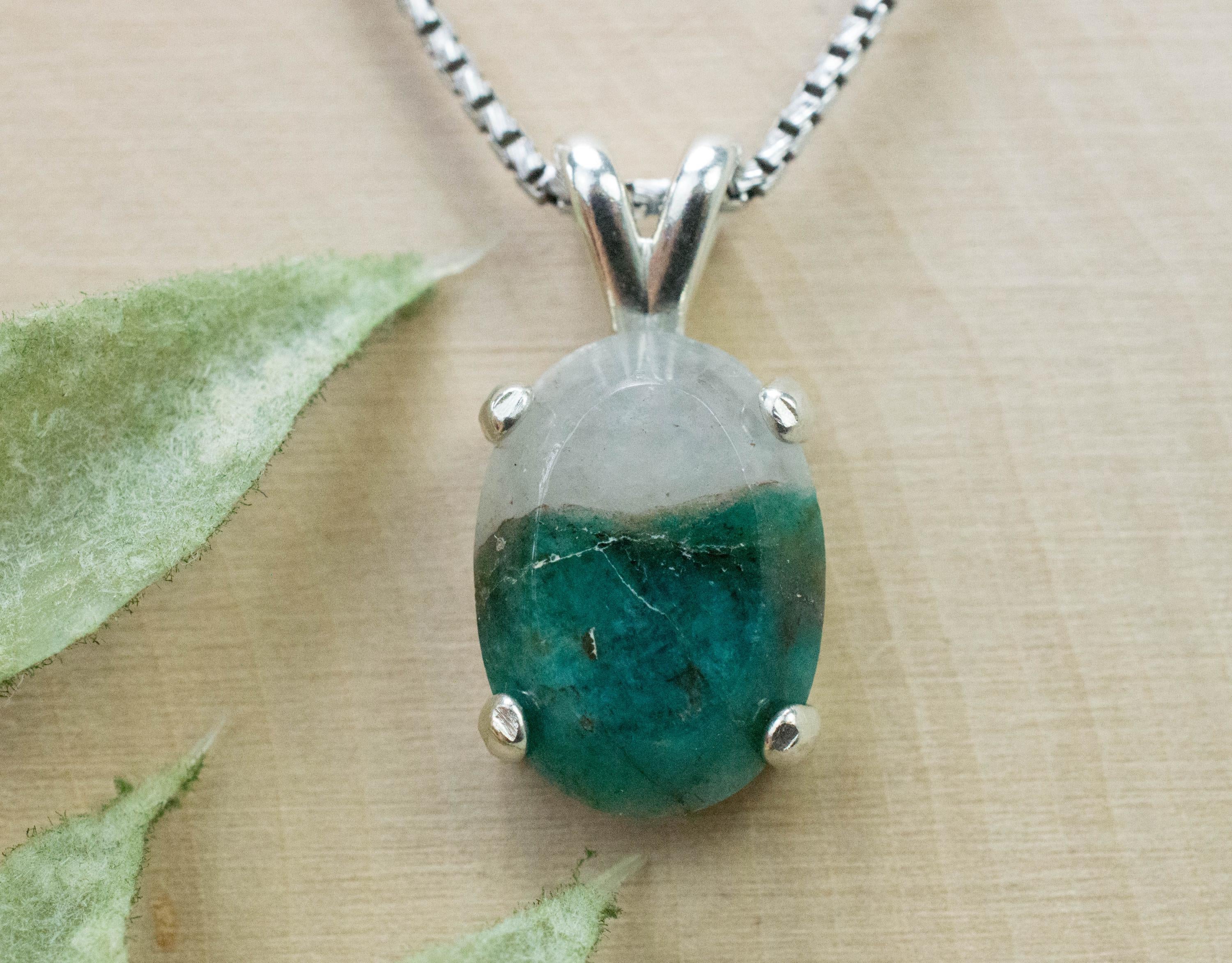 Amazonite Pendant; Natural Untreated Brazil Amazonite in Quartz; 5.065cts - Mark Oliver Gems