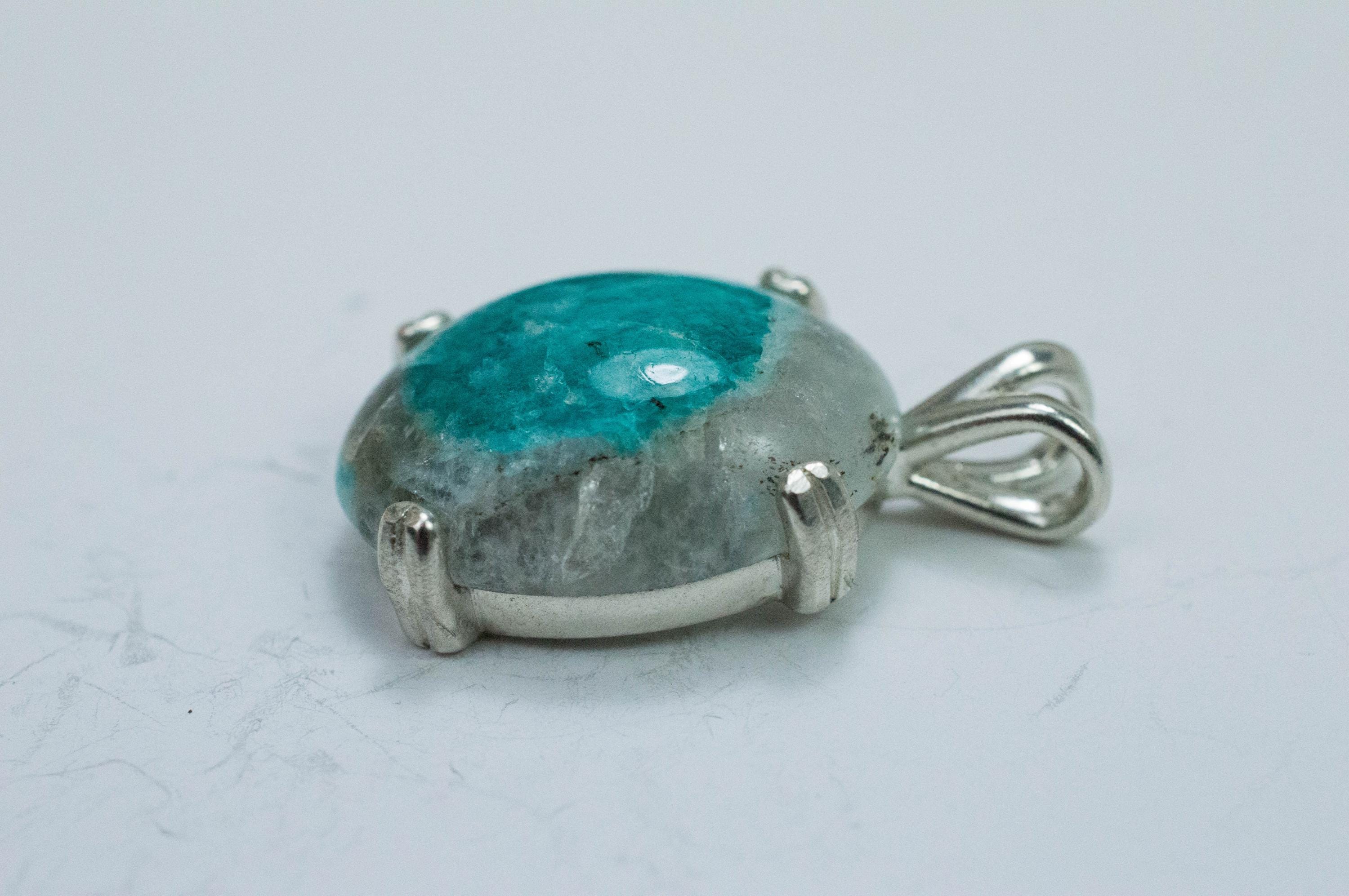 Amazonite Pendant; Natural Untreated Brazil Amazonite in Quartz; 10.190cts - Mark Oliver Gems