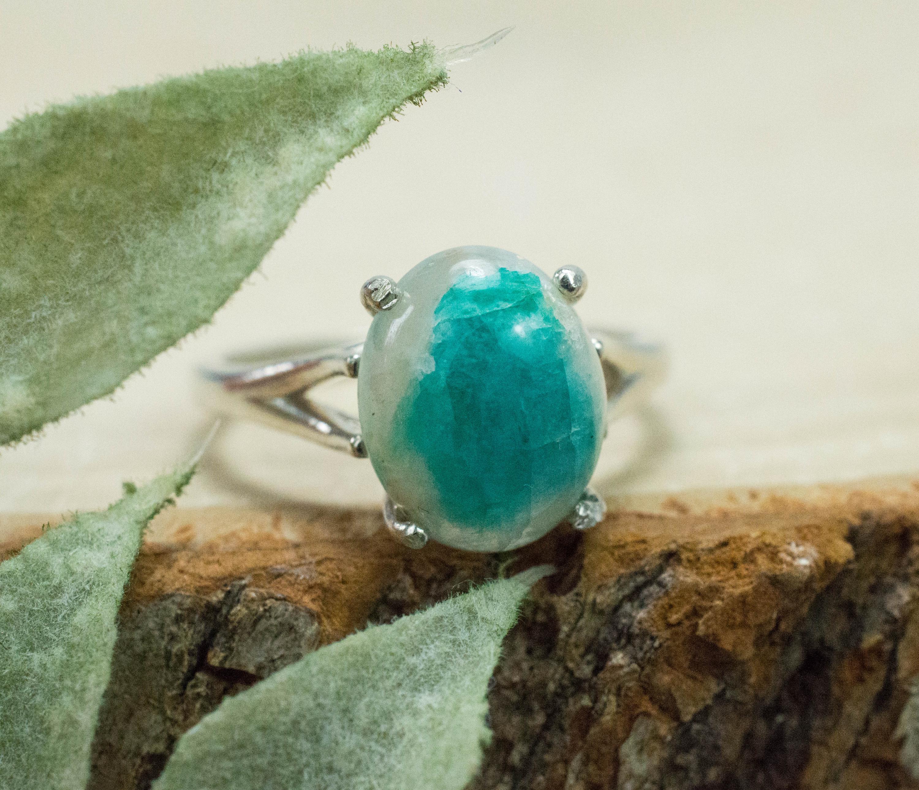 Amazonite Pendant; Natural Untreated Brazil Amazonite in Quartz; 3.275cts - Mark Oliver Gems