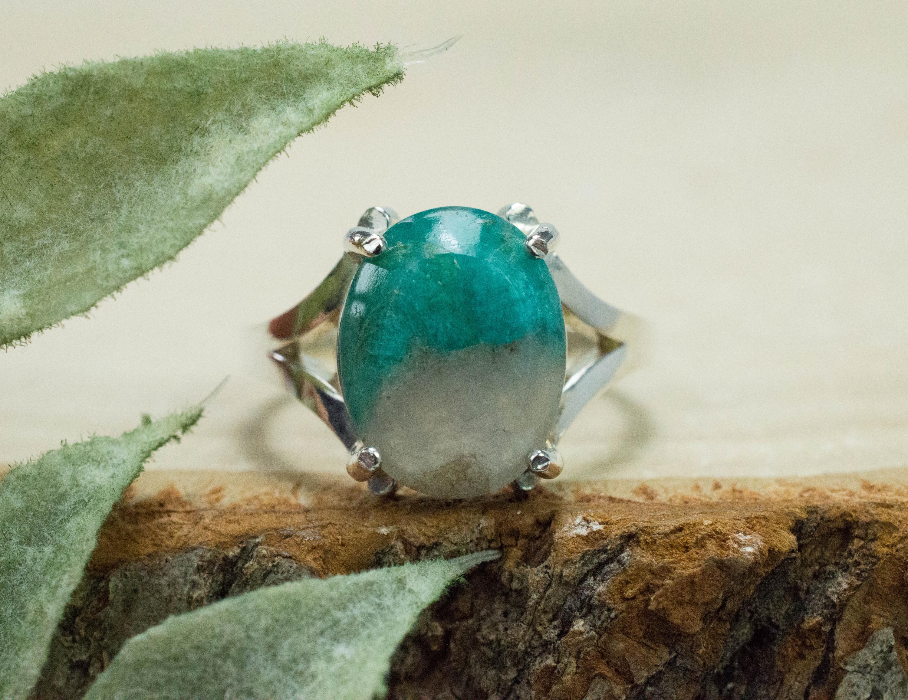 Amazonite Pendant; Natural Untreated Brazil Amazonite in Quartz; 3.575cts - Mark Oliver Gems