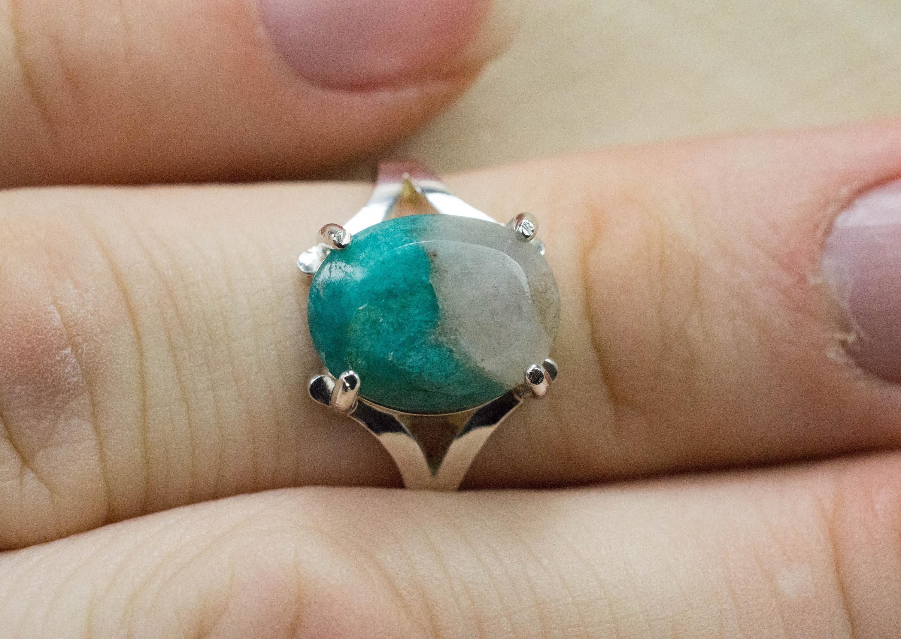 Amazonite Pendant; Natural Untreated Brazil Amazonite in Quartz; 3.575cts - Mark Oliver Gems