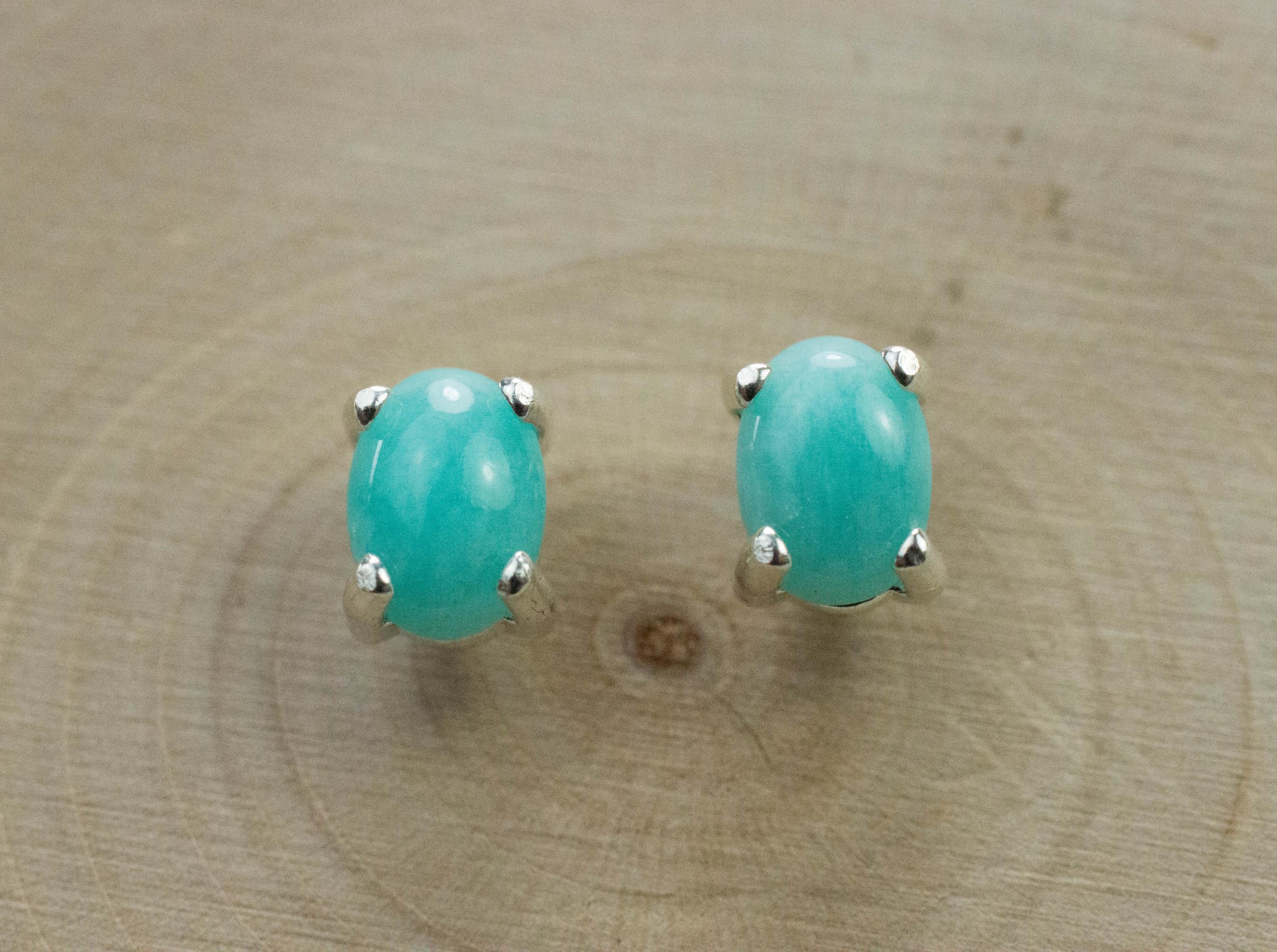 Amazonite Earrings; Natural Untreated Peru Amazonite; 1.340cts - Mark Oliver Gems