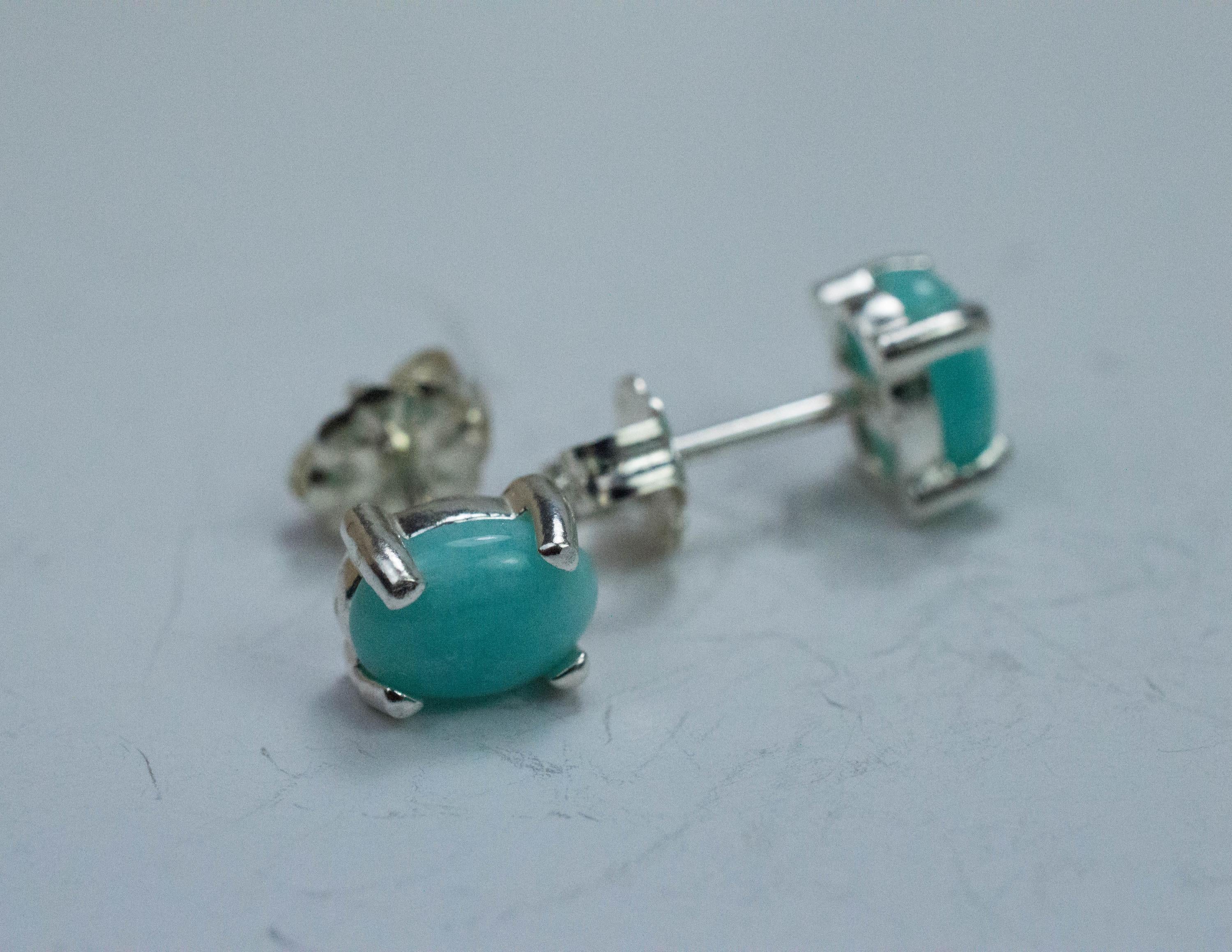 Amazonite Earrings; Natural Untreated Peru Amazonite; 1.340cts - Mark Oliver Gems