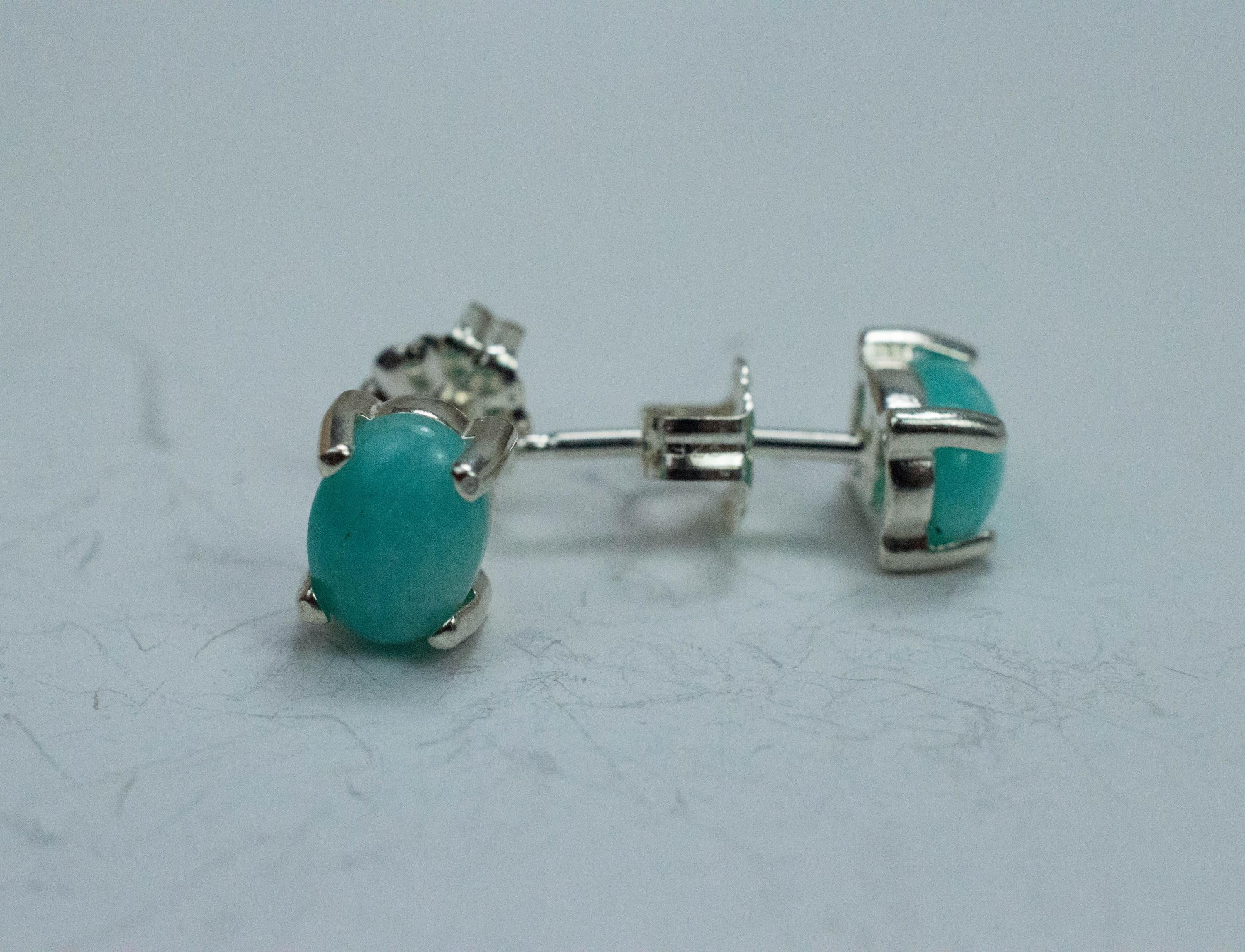 Amazonite Earrings; Natural Untreated Peru Amazonite; 1.465cts - Mark Oliver Gems