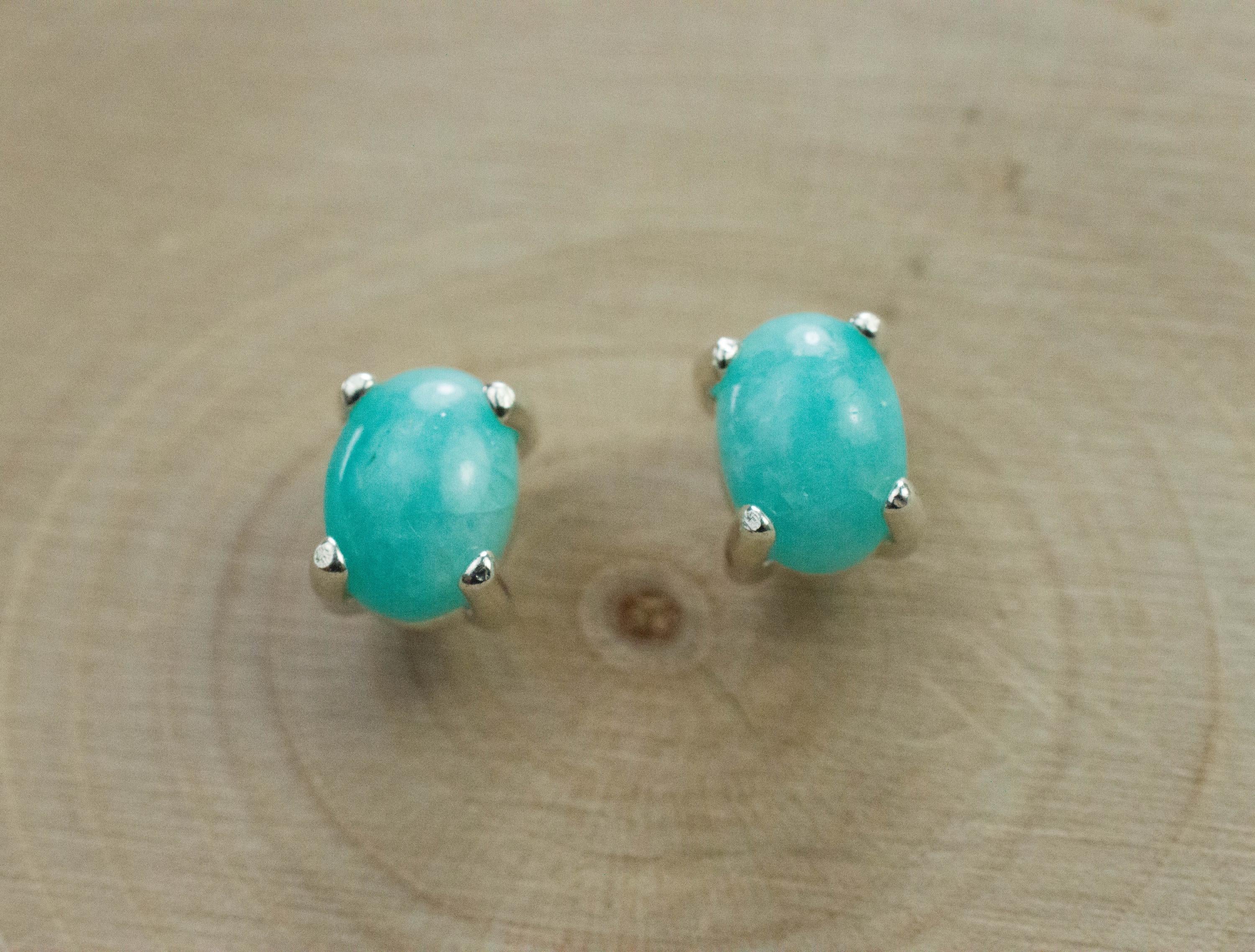 Amazonite Earrings; Natural Untreated Peru Amazonite; 1.465cts - Mark Oliver Gems