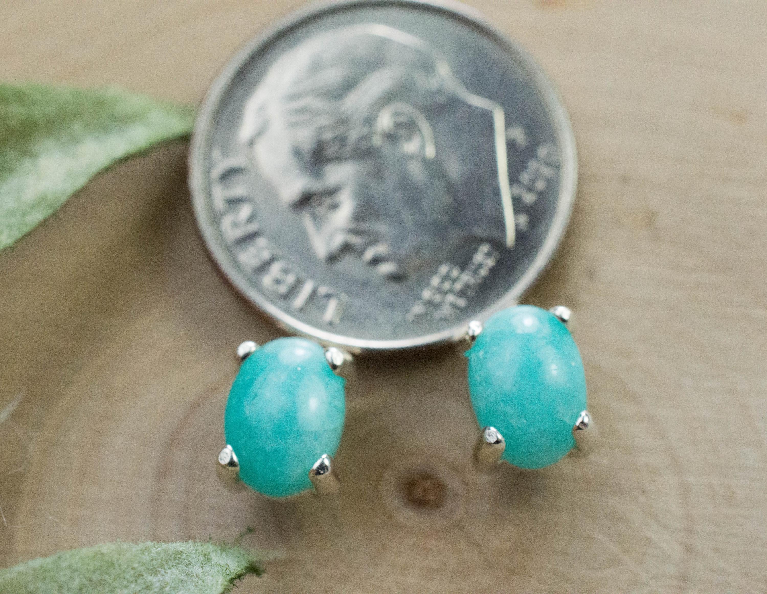 Amazonite Earrings; Natural Untreated Peru Amazonite; 1.465cts - Mark Oliver Gems