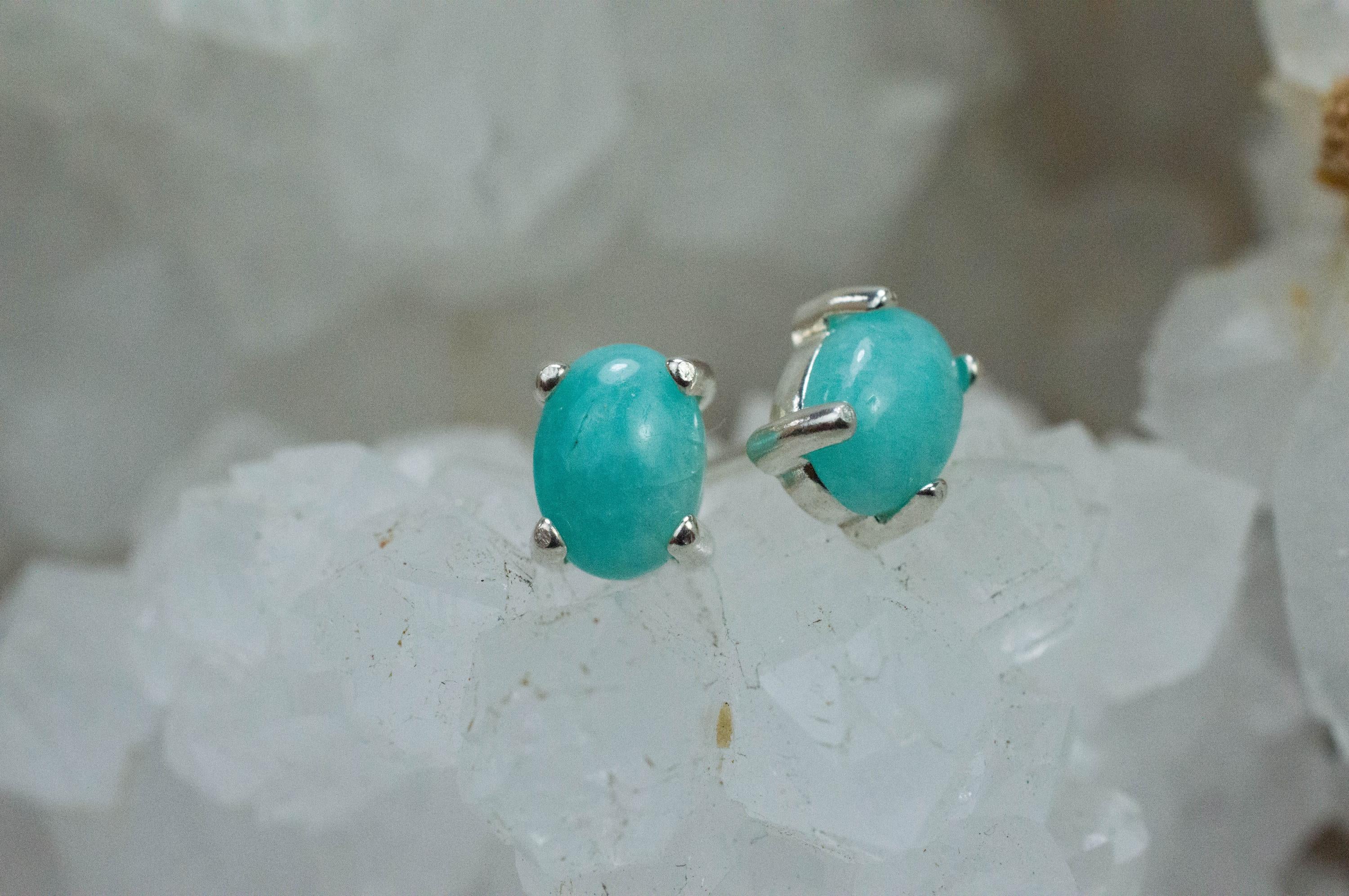 Amazonite Earrings; Natural Untreated Peru Amazonite; 1.465cts - Mark Oliver Gems