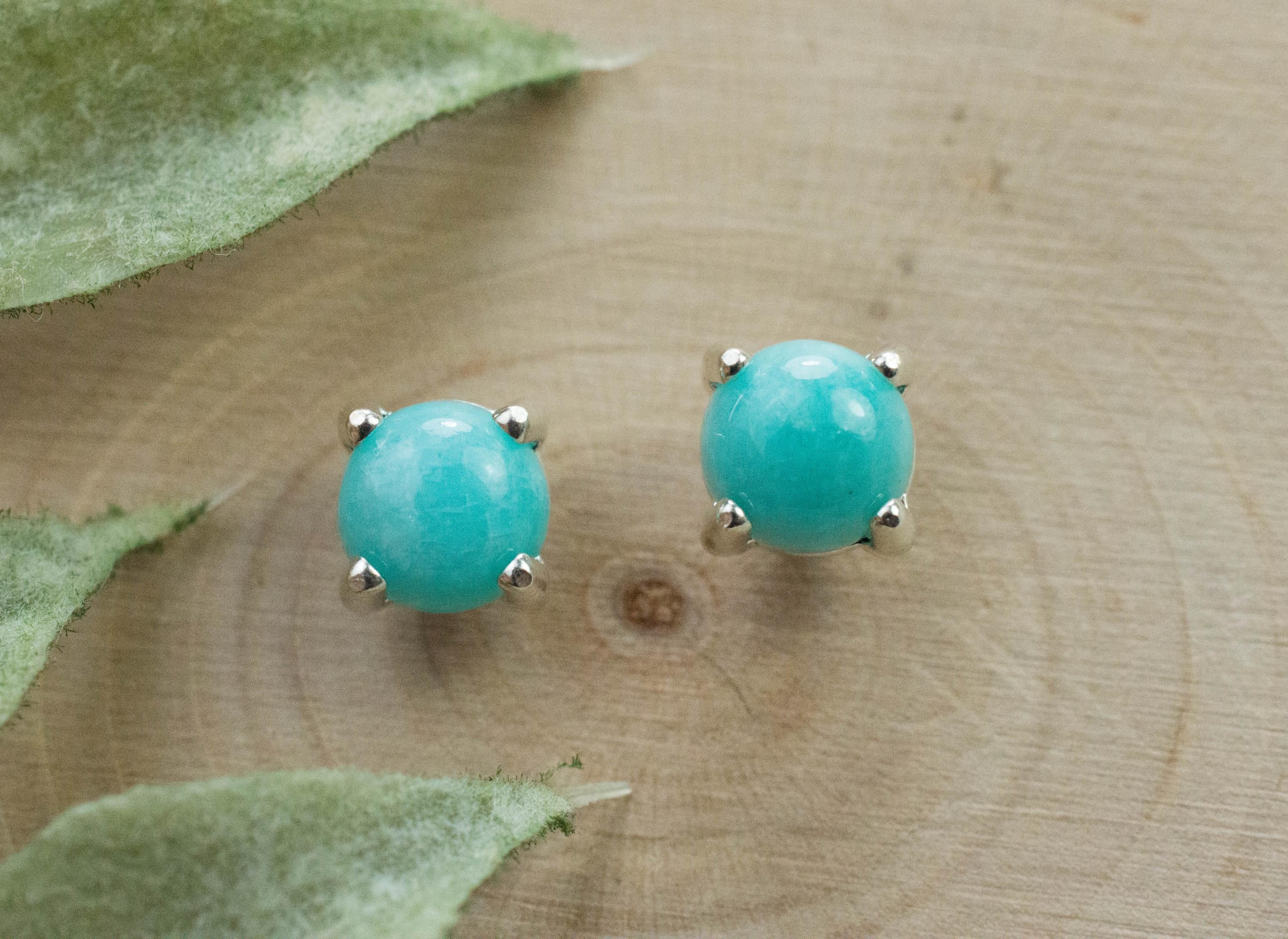 Amazonite Earrings; Natural Untreated Peru Amazonite; 1.535cts - Mark Oliver Gems