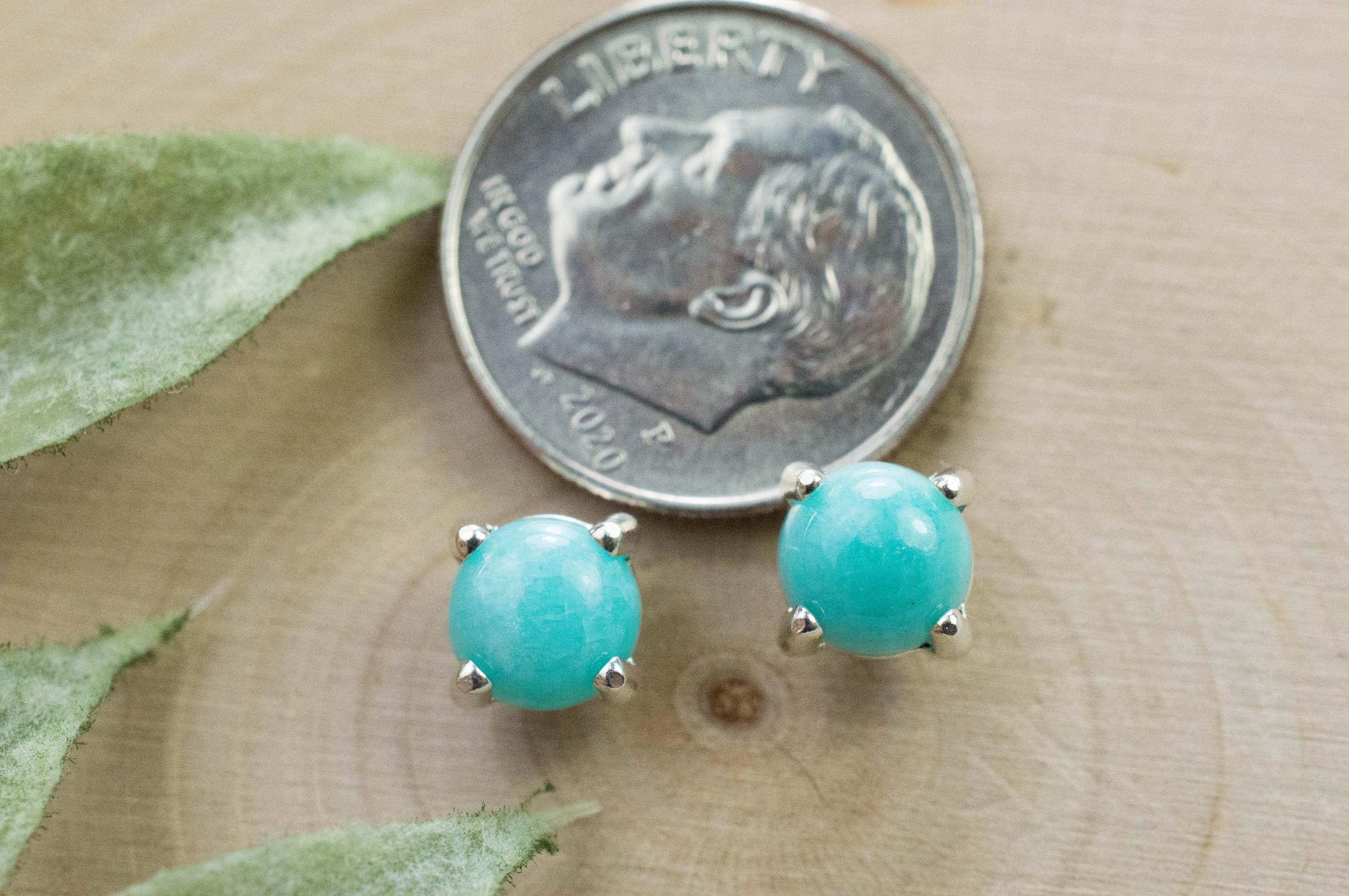 Amazonite Earrings; Natural Untreated Peru Amazonite; 1.535cts - Mark Oliver Gems