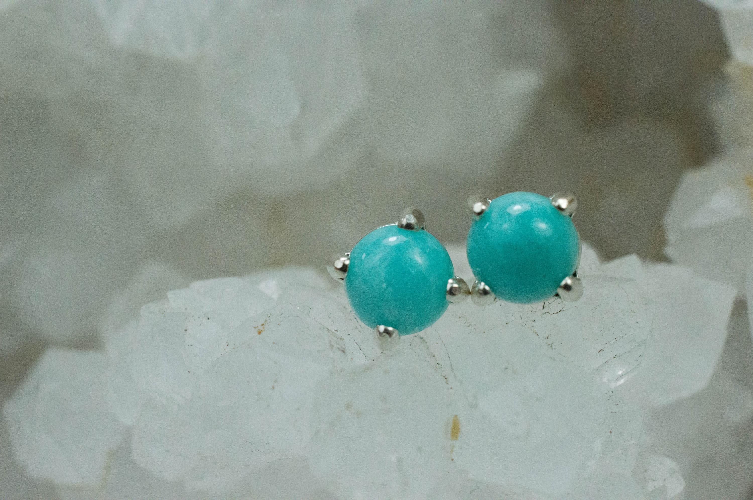 Amazonite Earrings; Natural Untreated Peru Amazonite; 1.535cts - Mark Oliver Gems