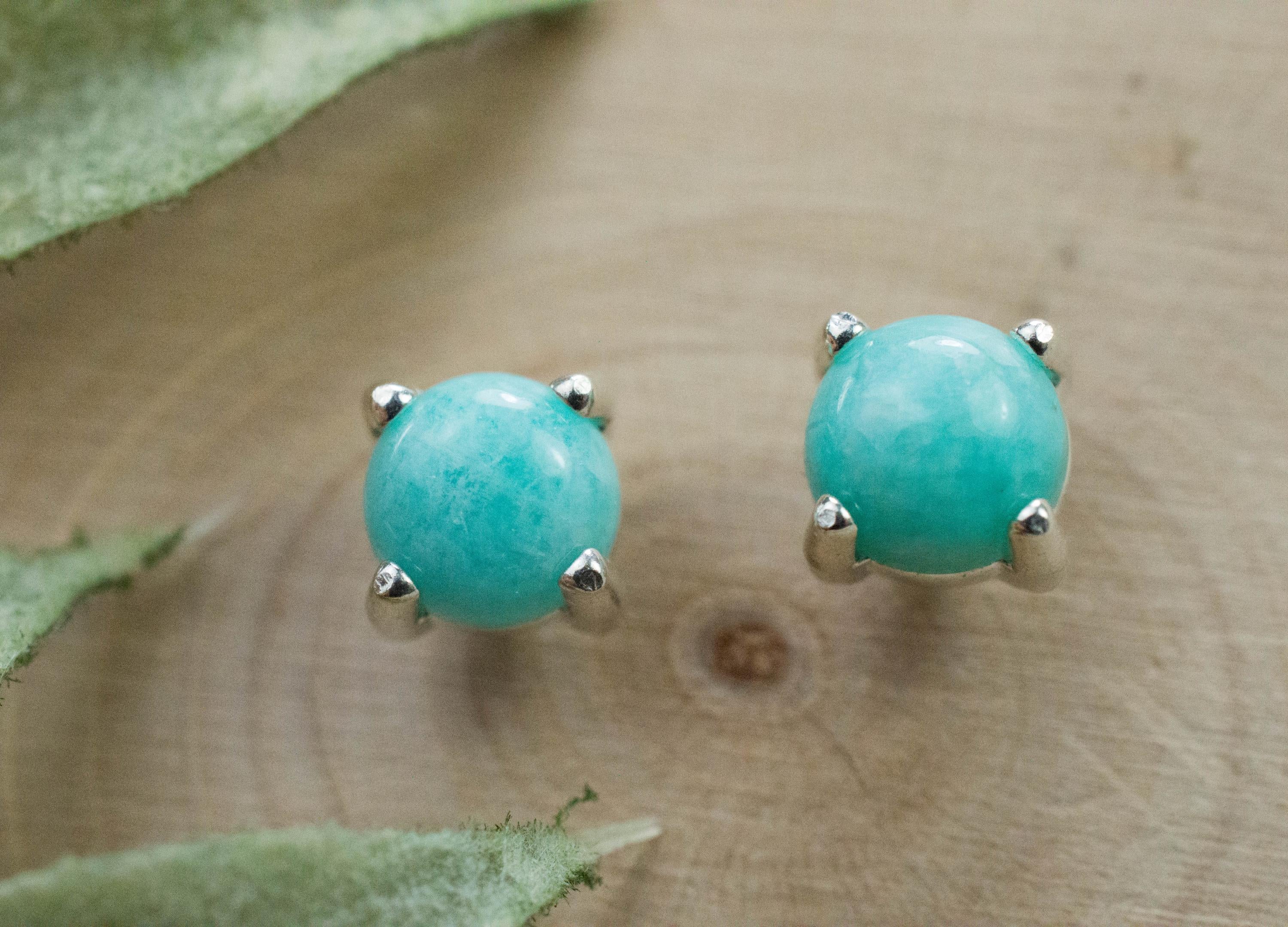 Amazonite Earrings; Natural Untreated Peru Amazonite; 1.590cts - Mark Oliver Gems