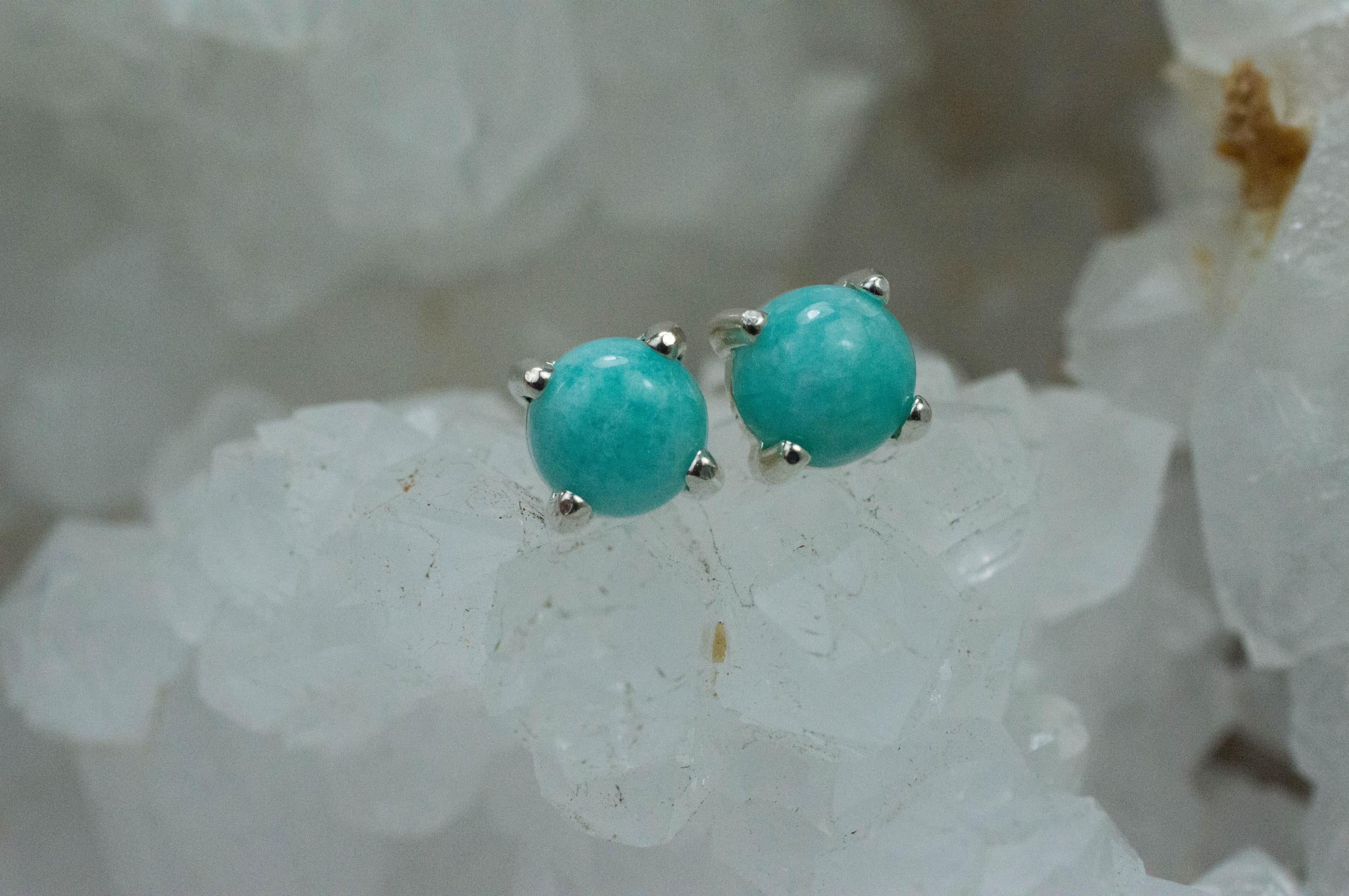 Amazonite Earrings; Natural Untreated Peru Amazonite; 1.590cts - Mark Oliver Gems
