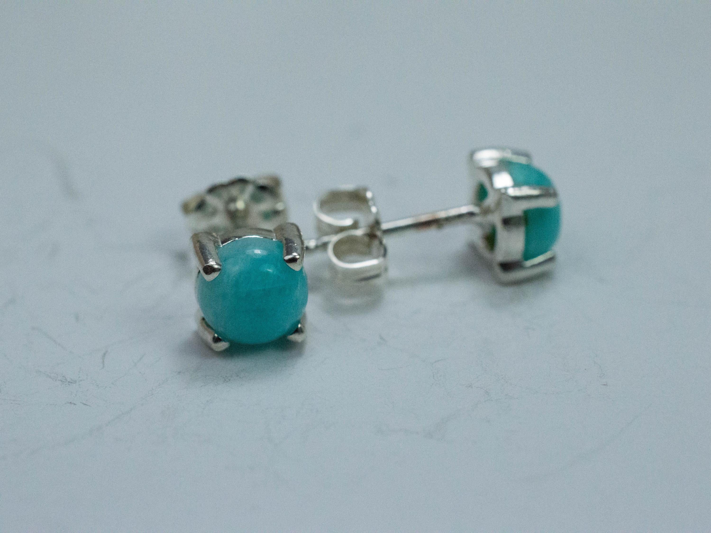 Amazonite Earrings; Natural Untreated Peru Amazonite; 1.595cts - Mark Oliver Gems