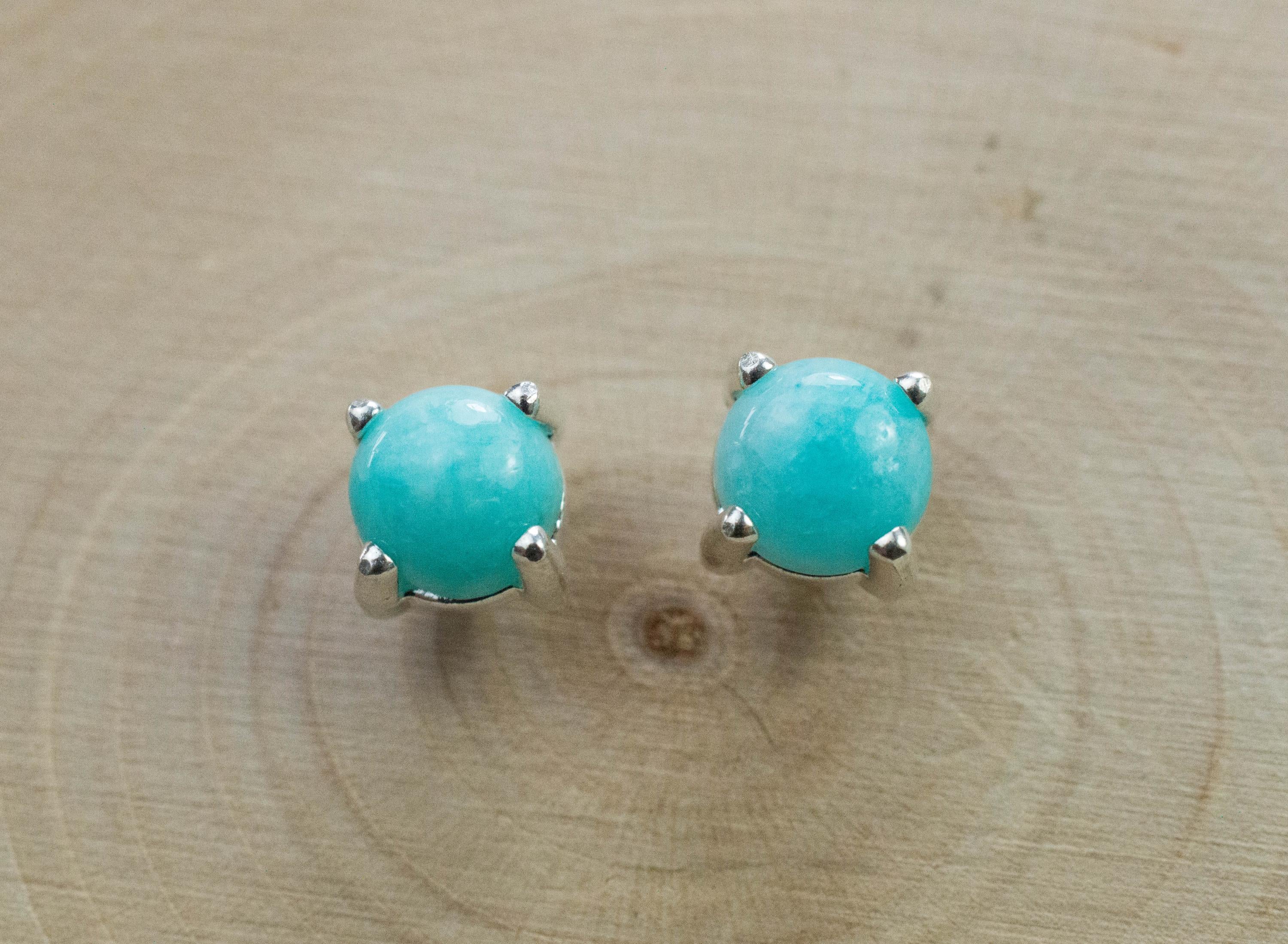 Amazonite Earrings; Natural Untreated Peru Amazonite; 1.595cts - Mark Oliver Gems