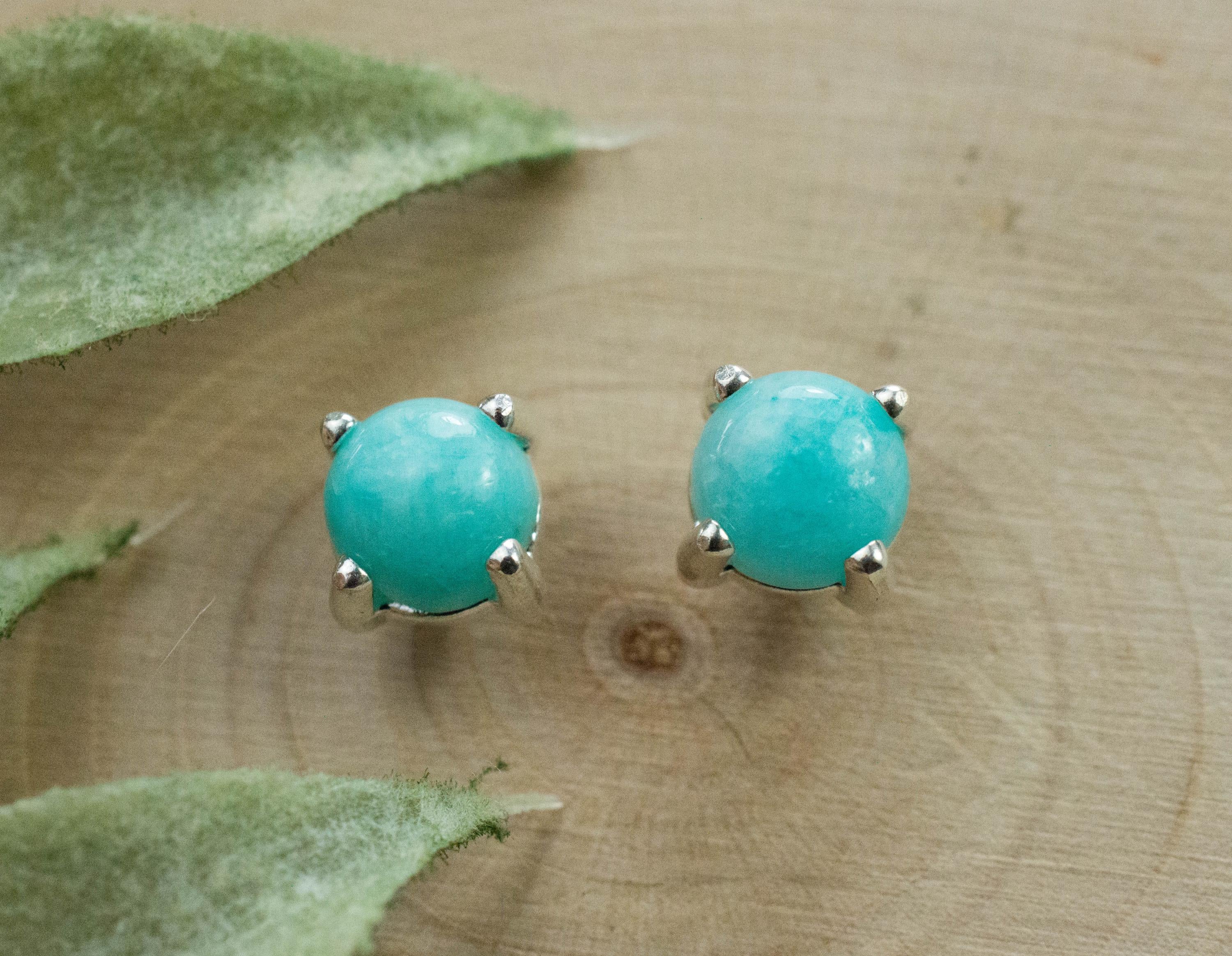 Amazonite Earrings; Natural Untreated Peru Amazonite; 1.595cts - Mark Oliver Gems