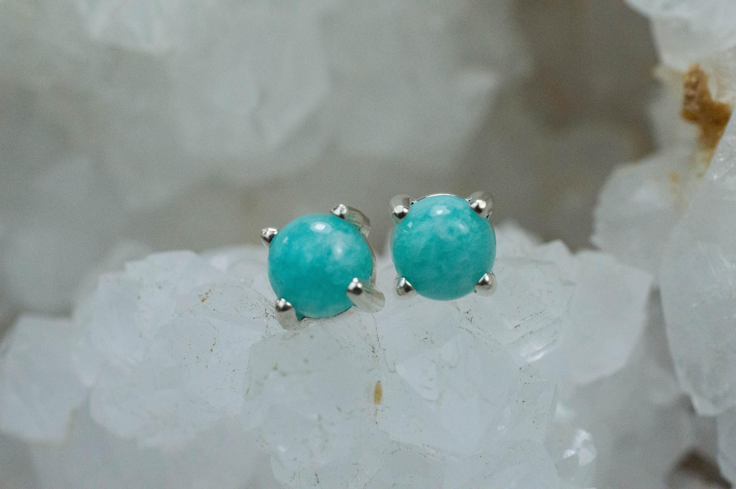 Amazonite Earrings; Natural Untreated Peru Amazonite; 1.650cts - Mark Oliver Gems