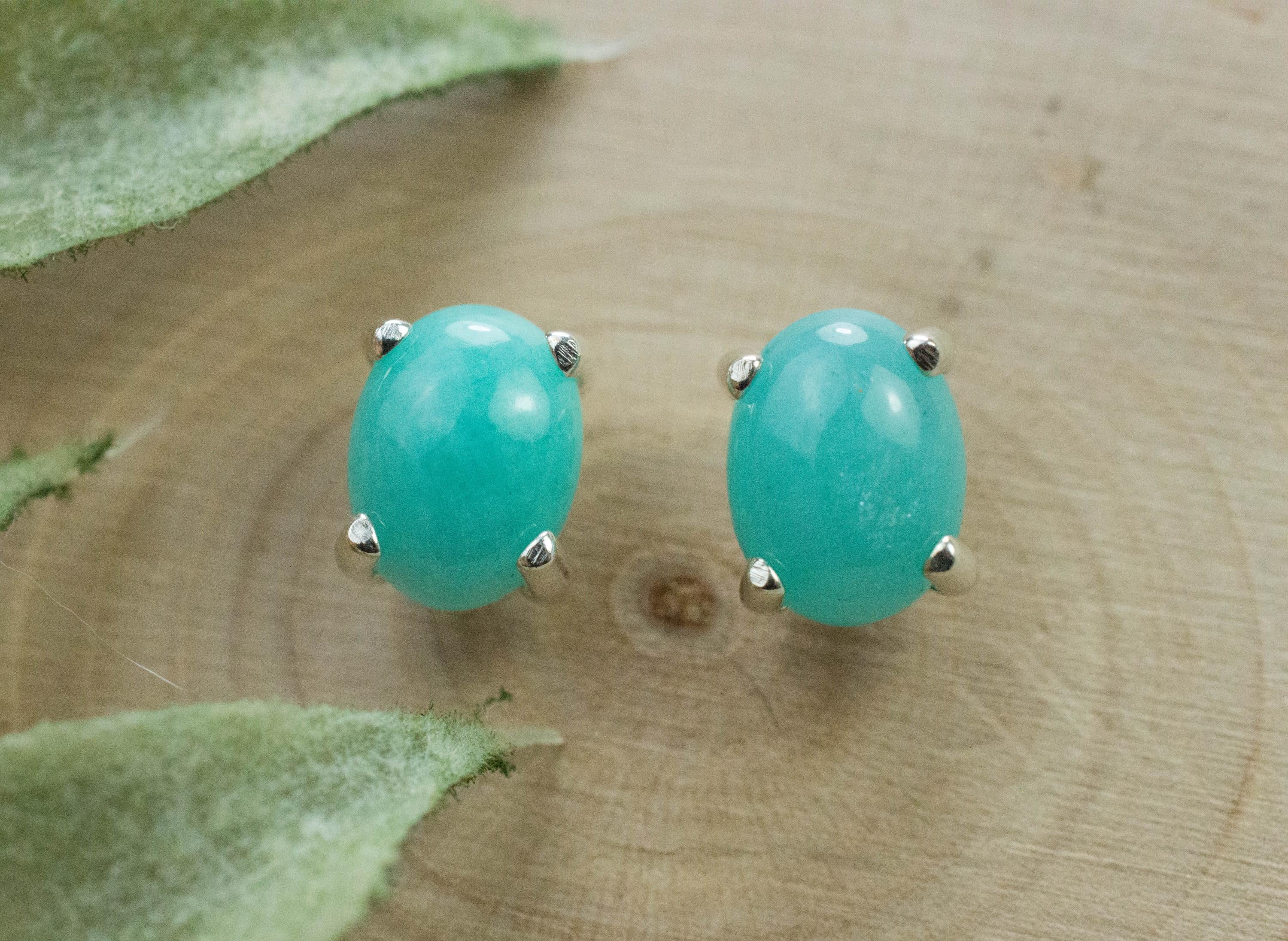 Amazonite Earrings; Natural Untreated Peru Amazonite; 2.260cts - Mark Oliver Gems