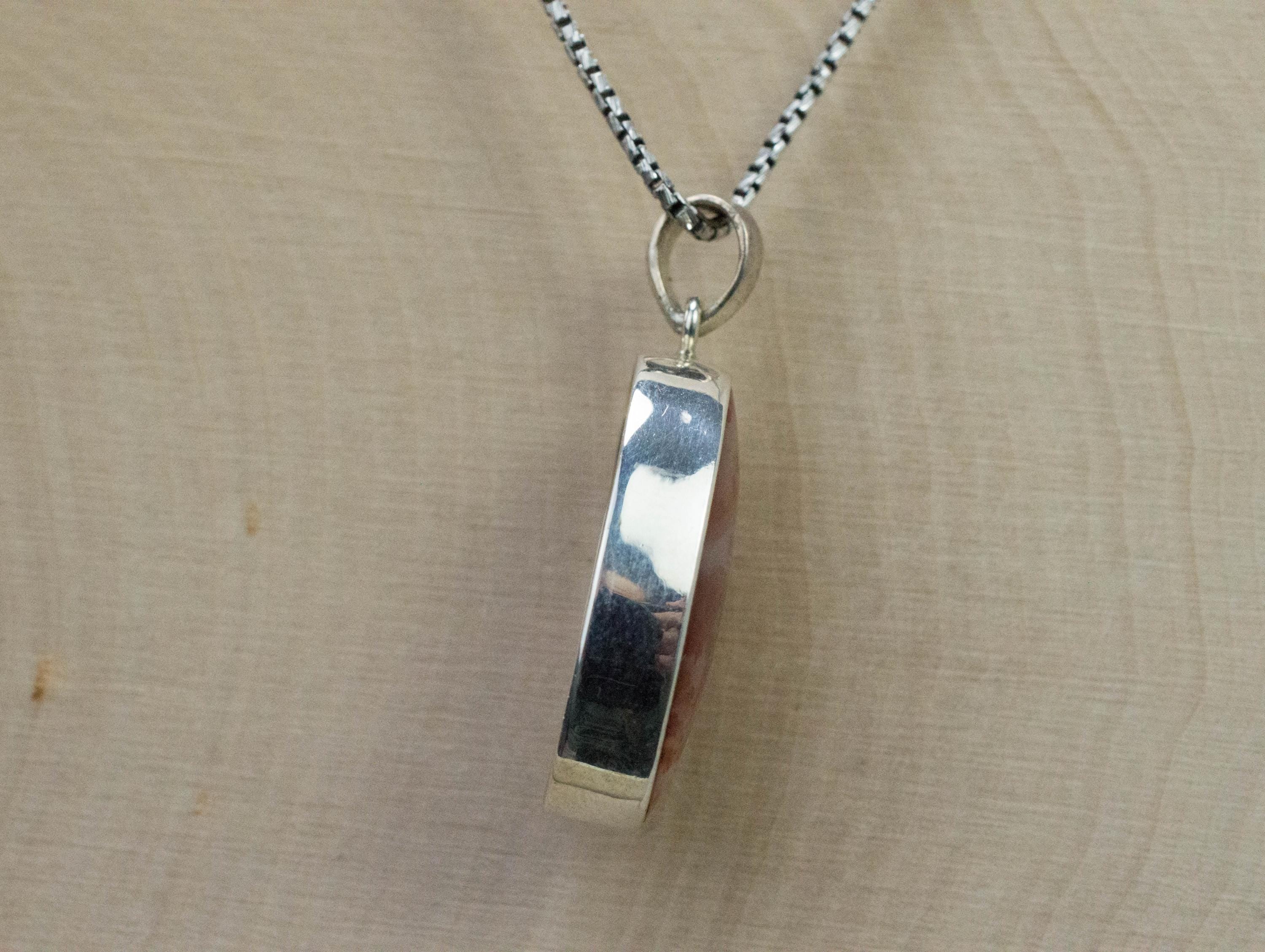 Carey Plume Agate Pendant; Natural Untreated Oregon Plume Agate; 24x16mm - Mark Oliver Gems